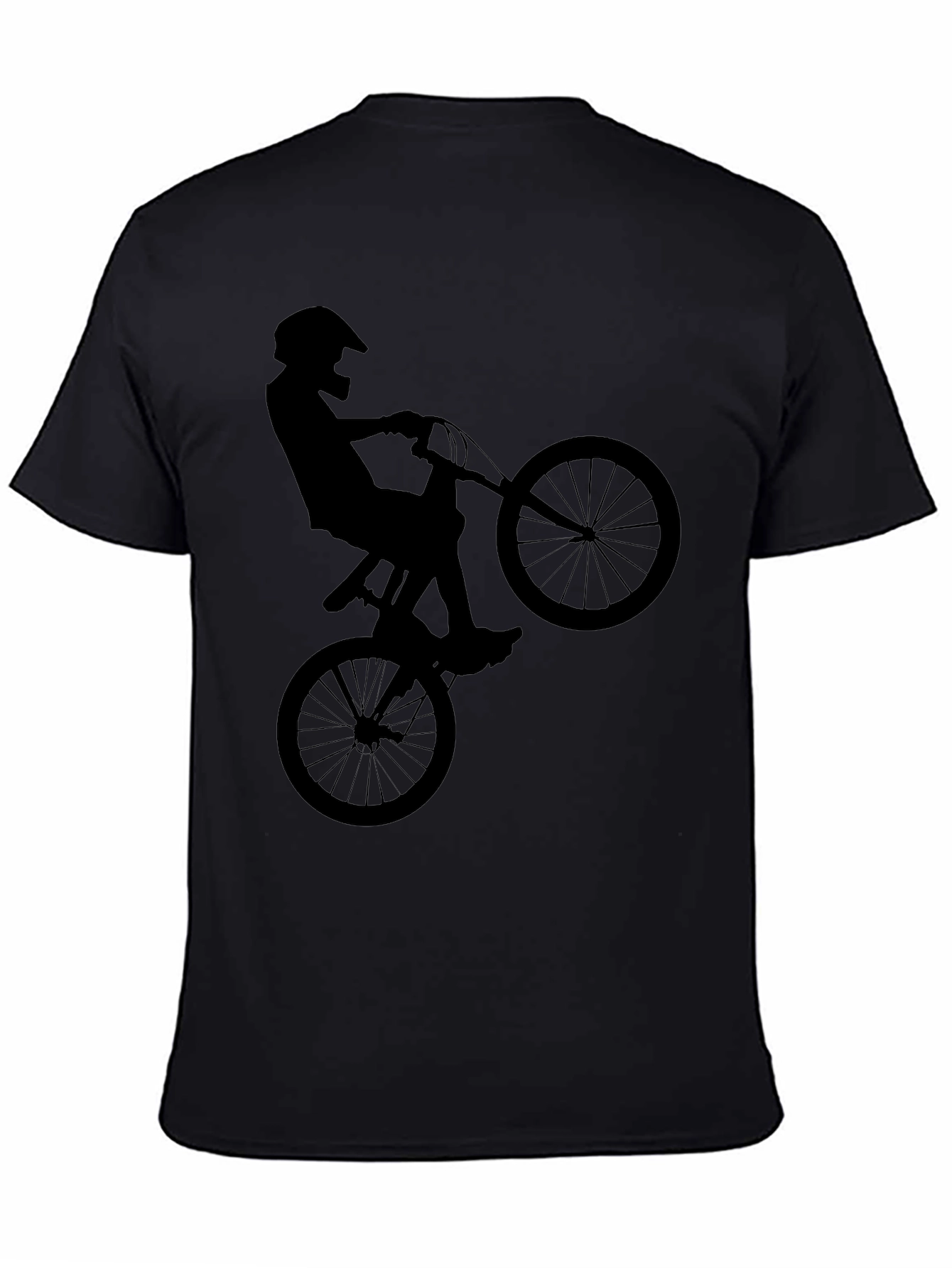 BMX Rider Silhouette Graphic Tee - Black - 4