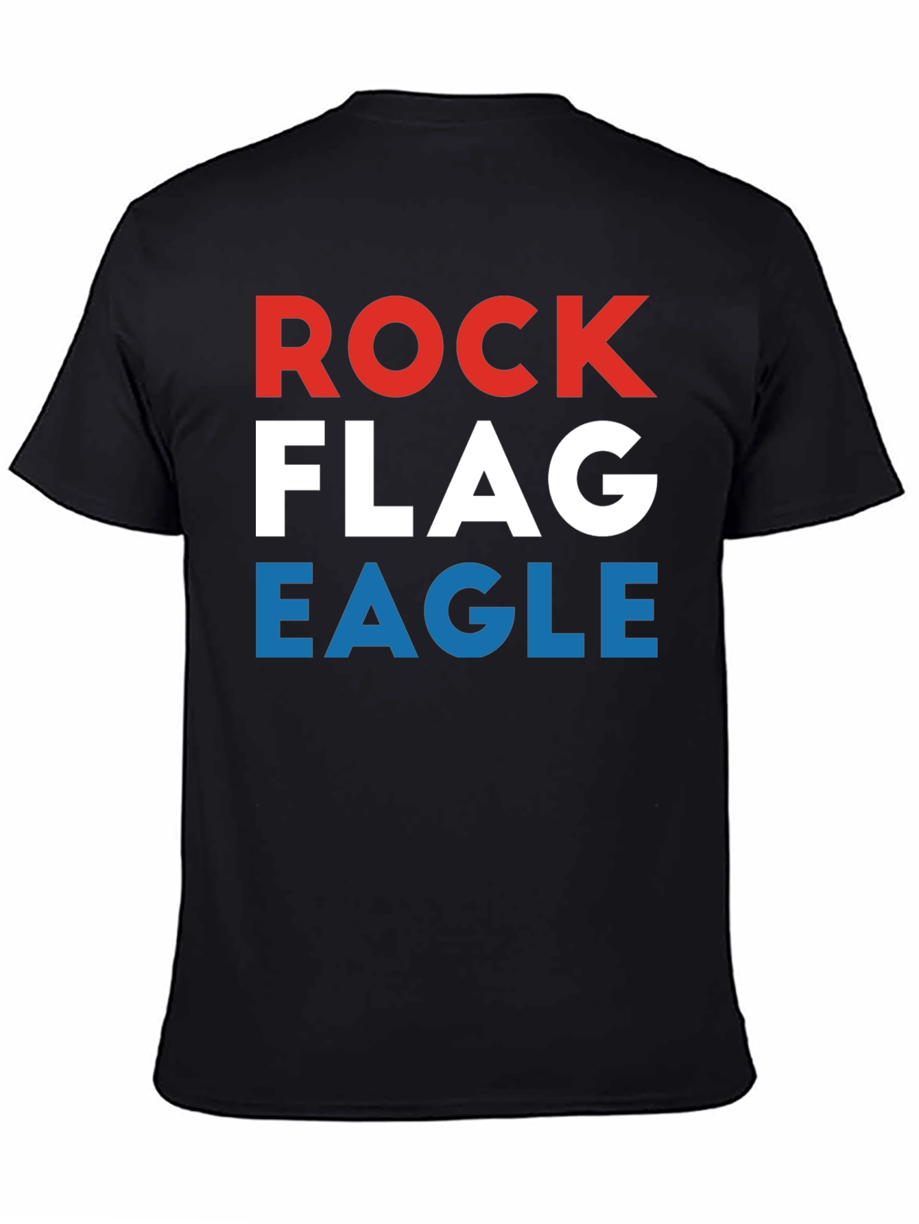Black Rock Flag Eagle Graphic Tee - Patriotic USA T-Shirt view 4