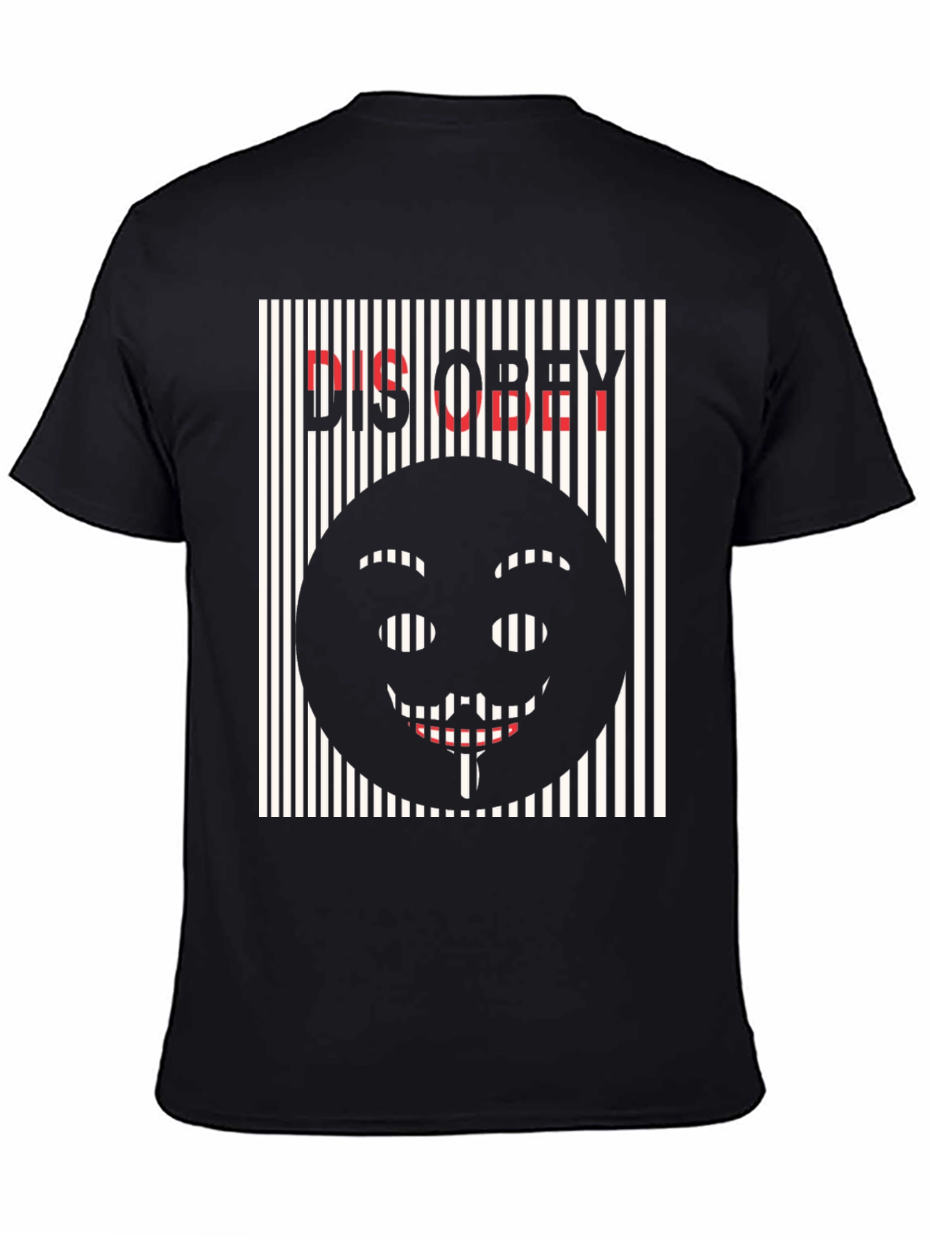 Black Disobey Graphic Tee - Black Cotton T-Shirt view 4