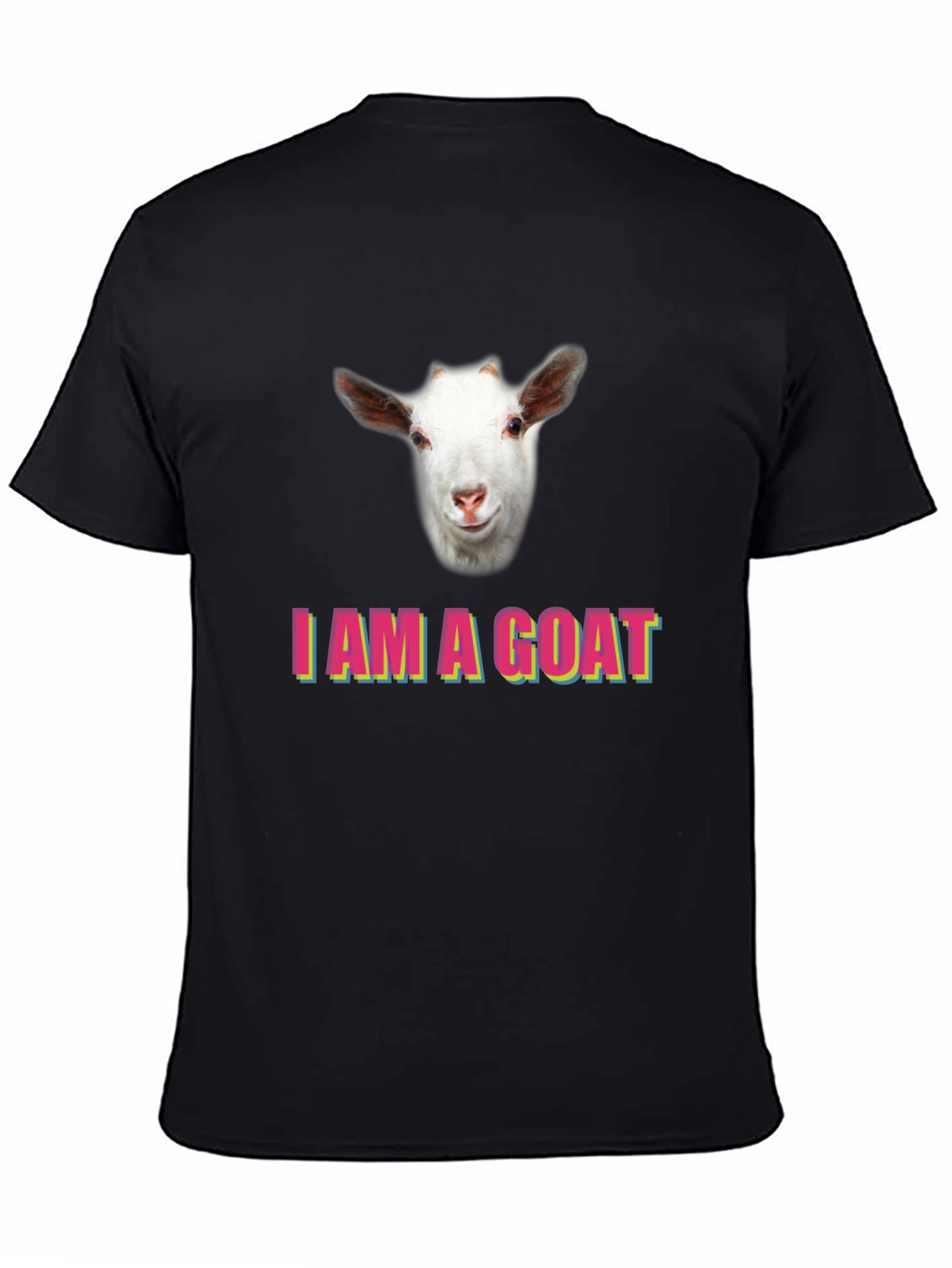 Black I am a Goat T-Shirt, Funny Animal Tee view 4