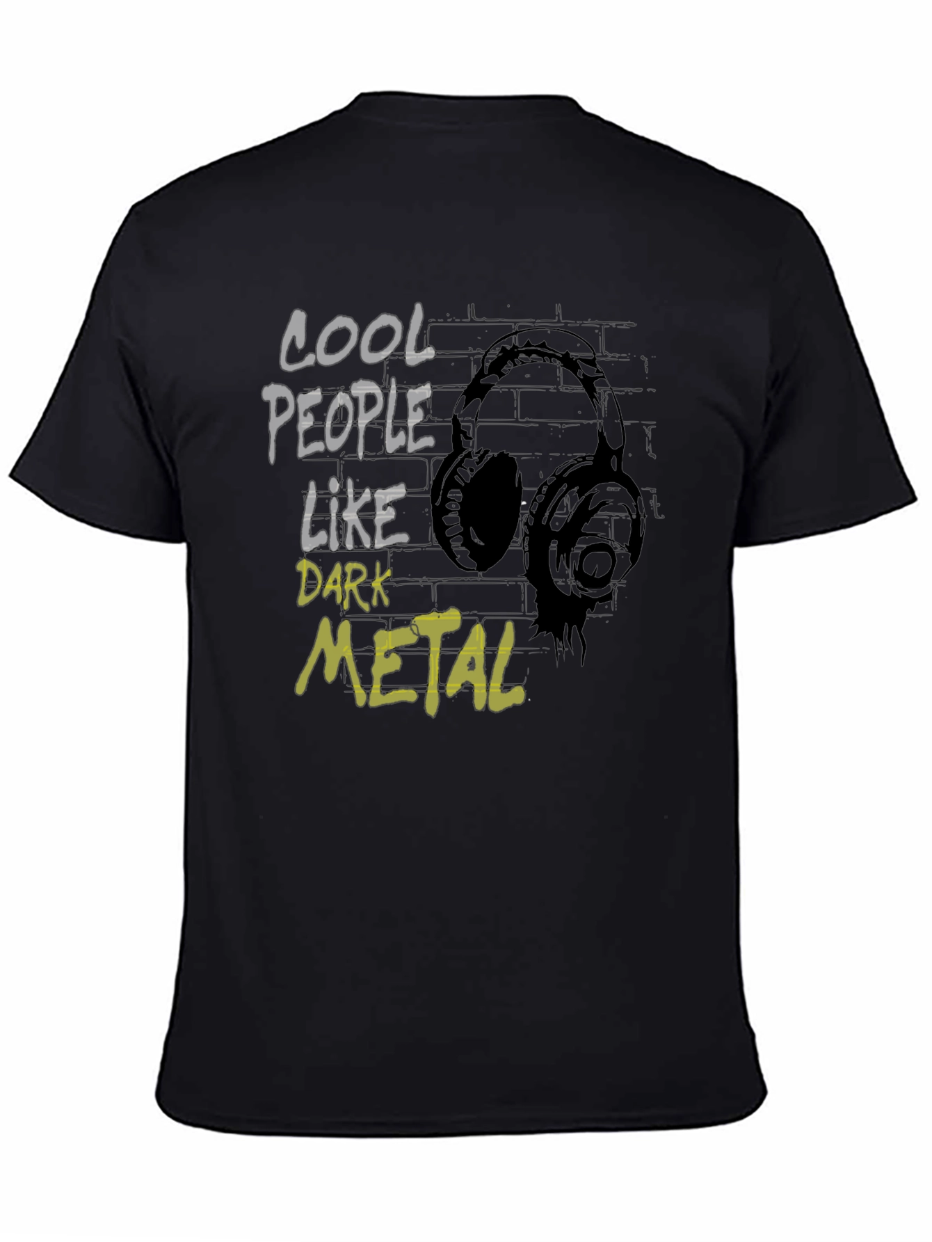 Black Cool People Like Dark Metal Graphic T-Shirt view 4