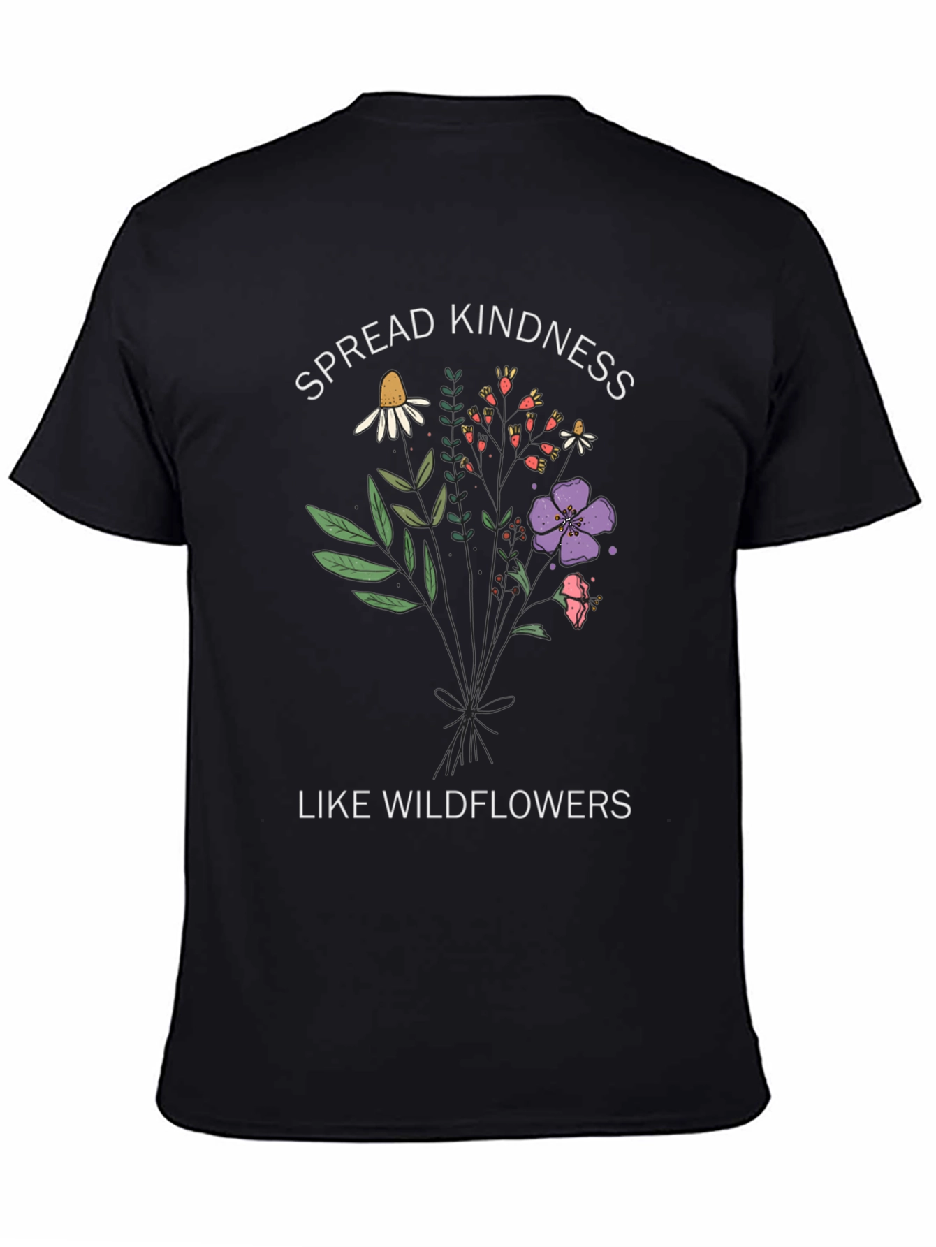 Black Spread Kindness Like Wildflowers Graphic Tee view 4
