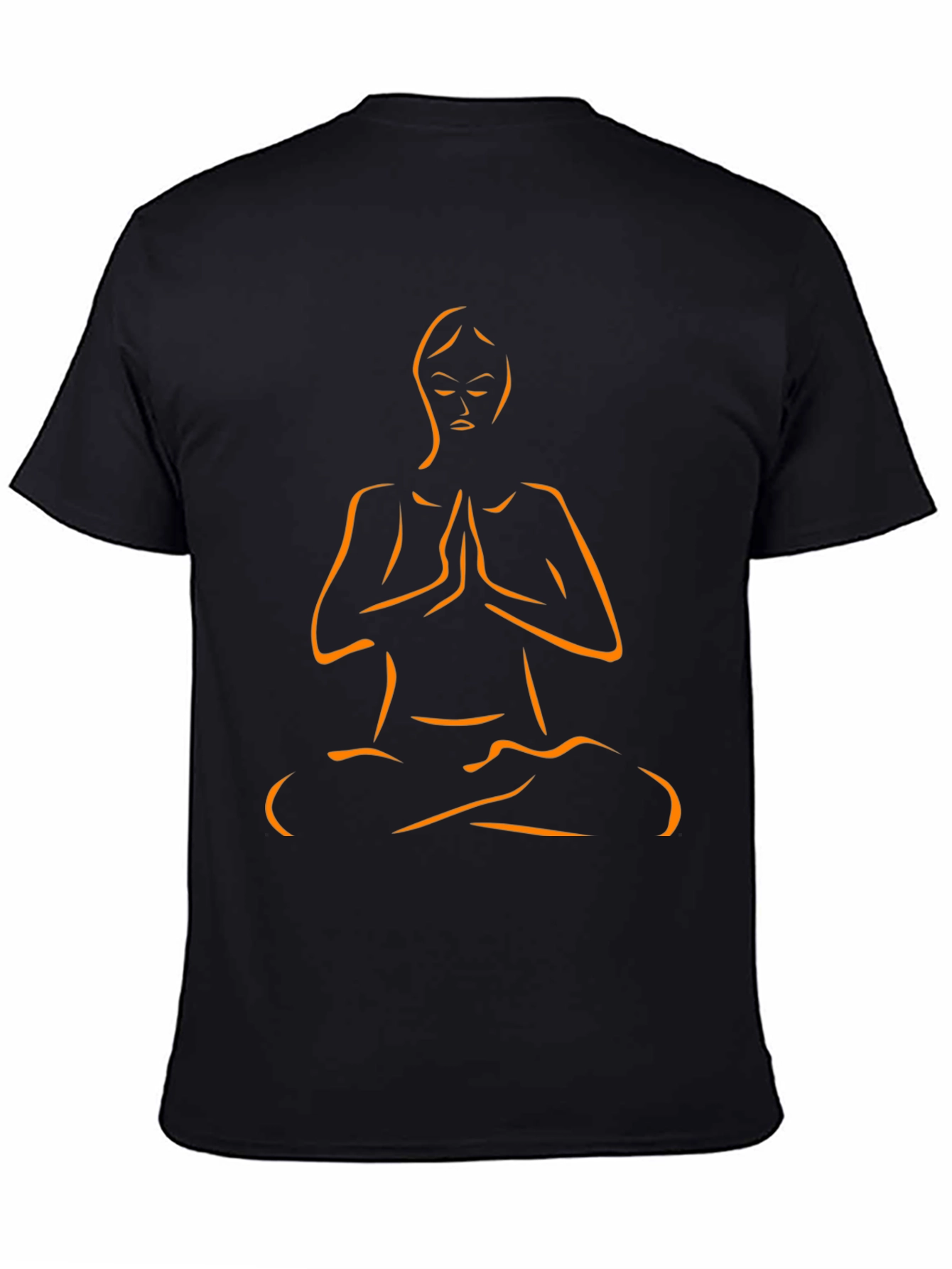 Black Yoga Pose Graphic T-Shirt - Black view 4