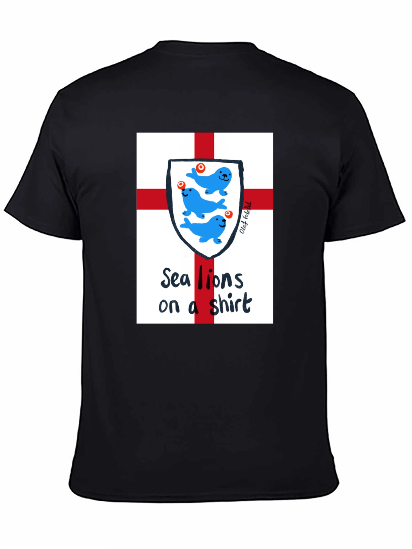 Black Sea Lions on a Shirt - Fun Graphic Tee view 4