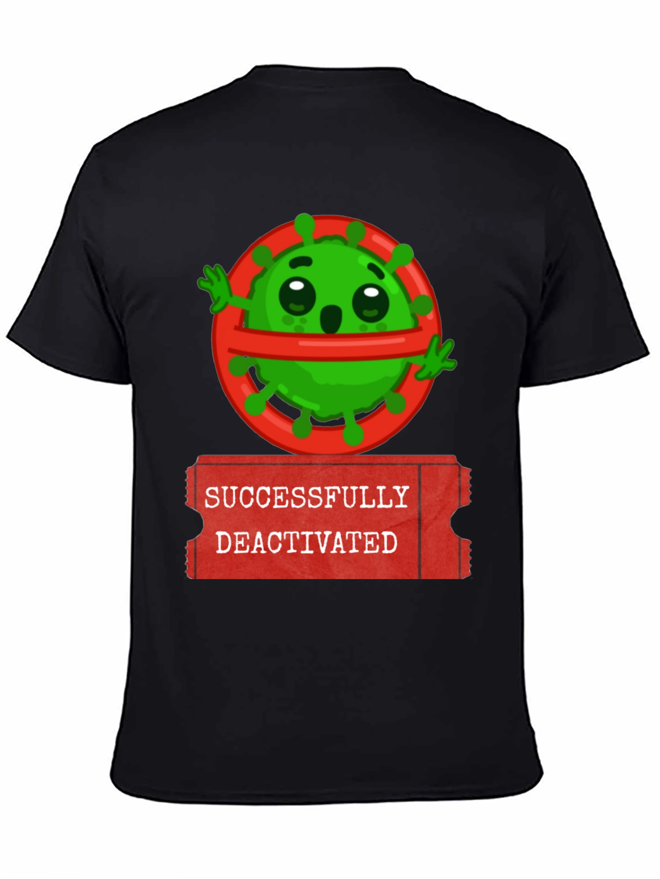 Black Successfully Deactivated Virus Graphic Tee view 4