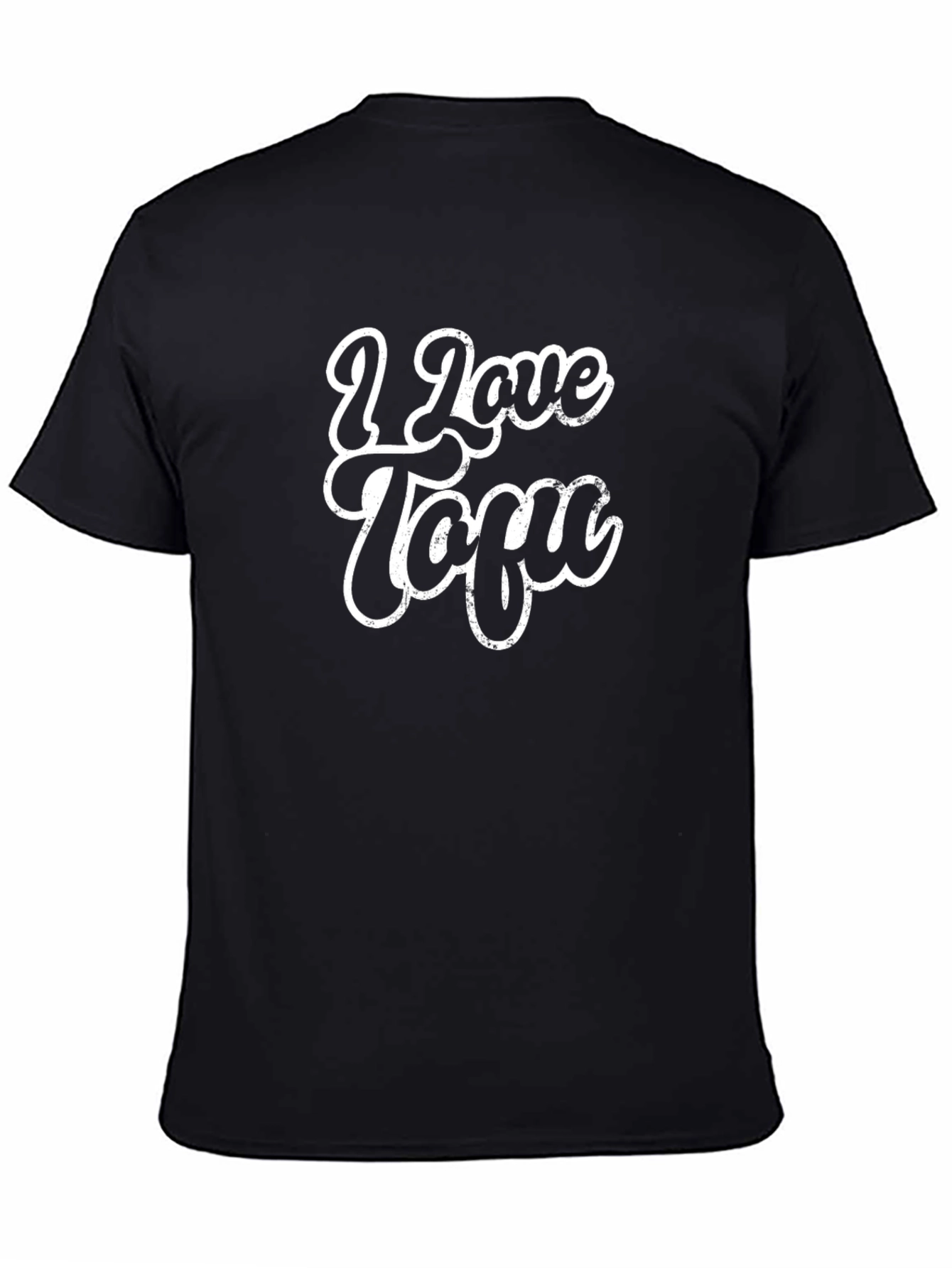 Black I Love Tofu Black Graphic Tee - Unisex Soft Cotton view 4