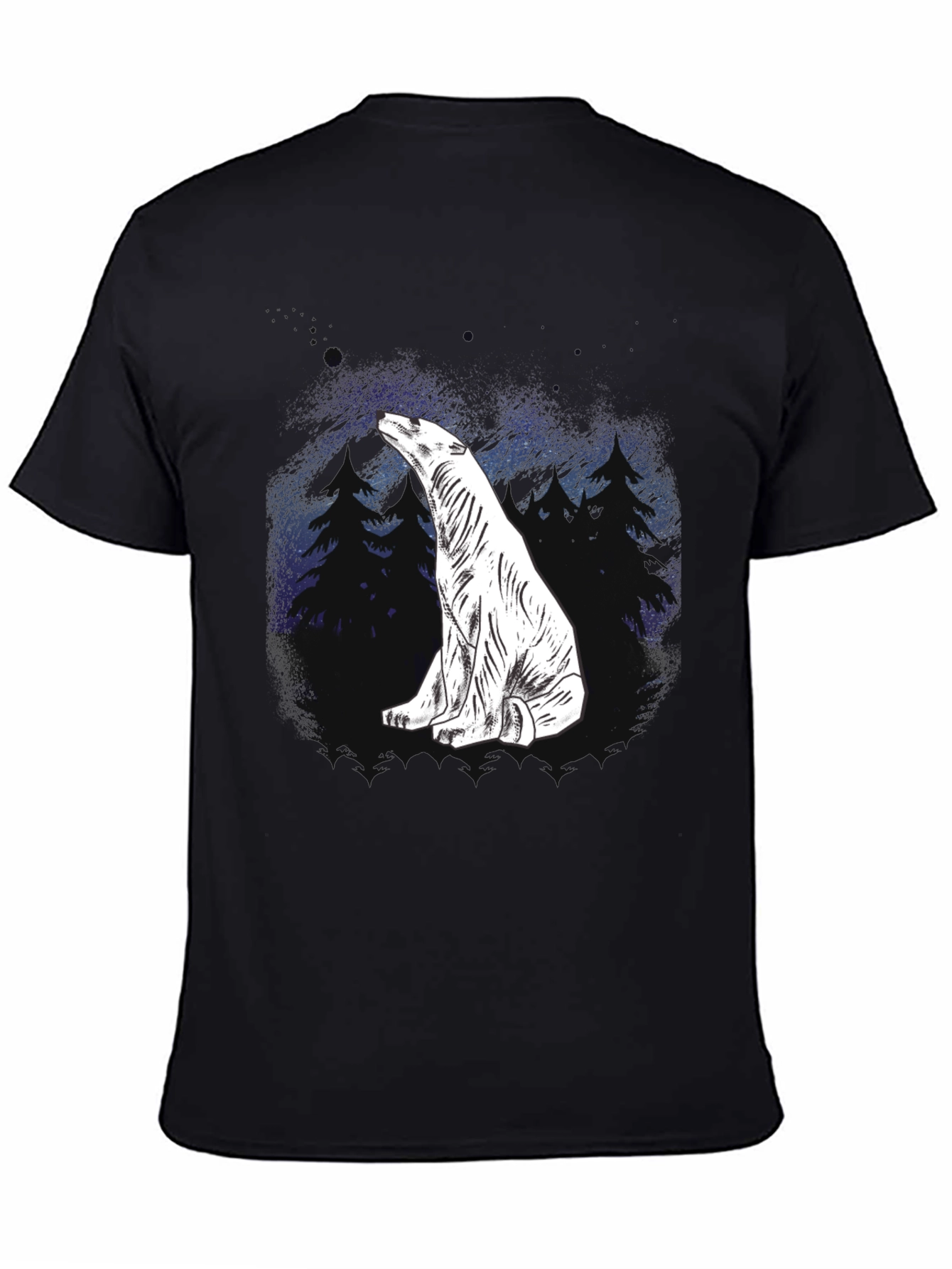 Black Polar Bear Graphic Tee - Black Cotton Blend view 4