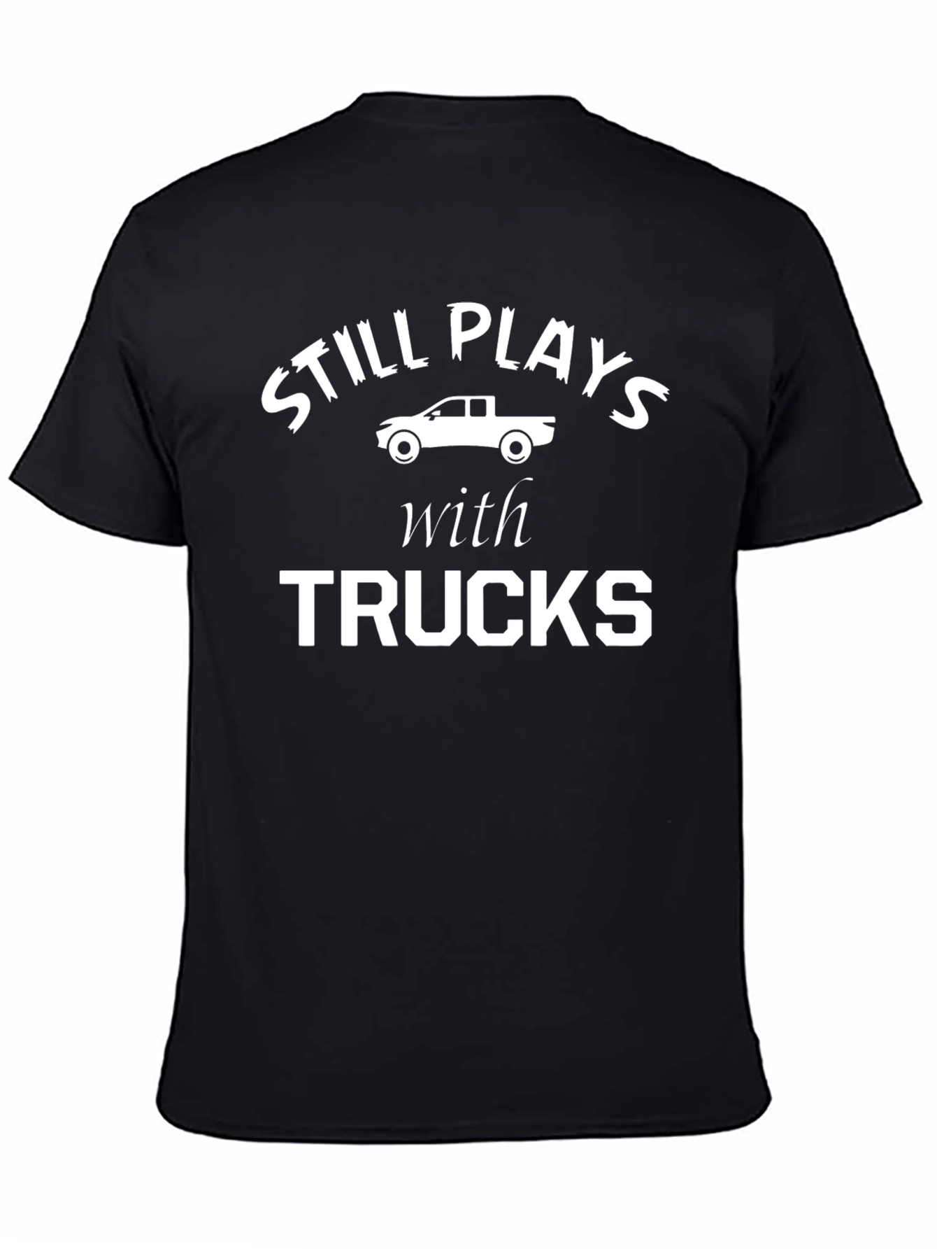 Black Still Plays with Trucks Graphic Tee view 4