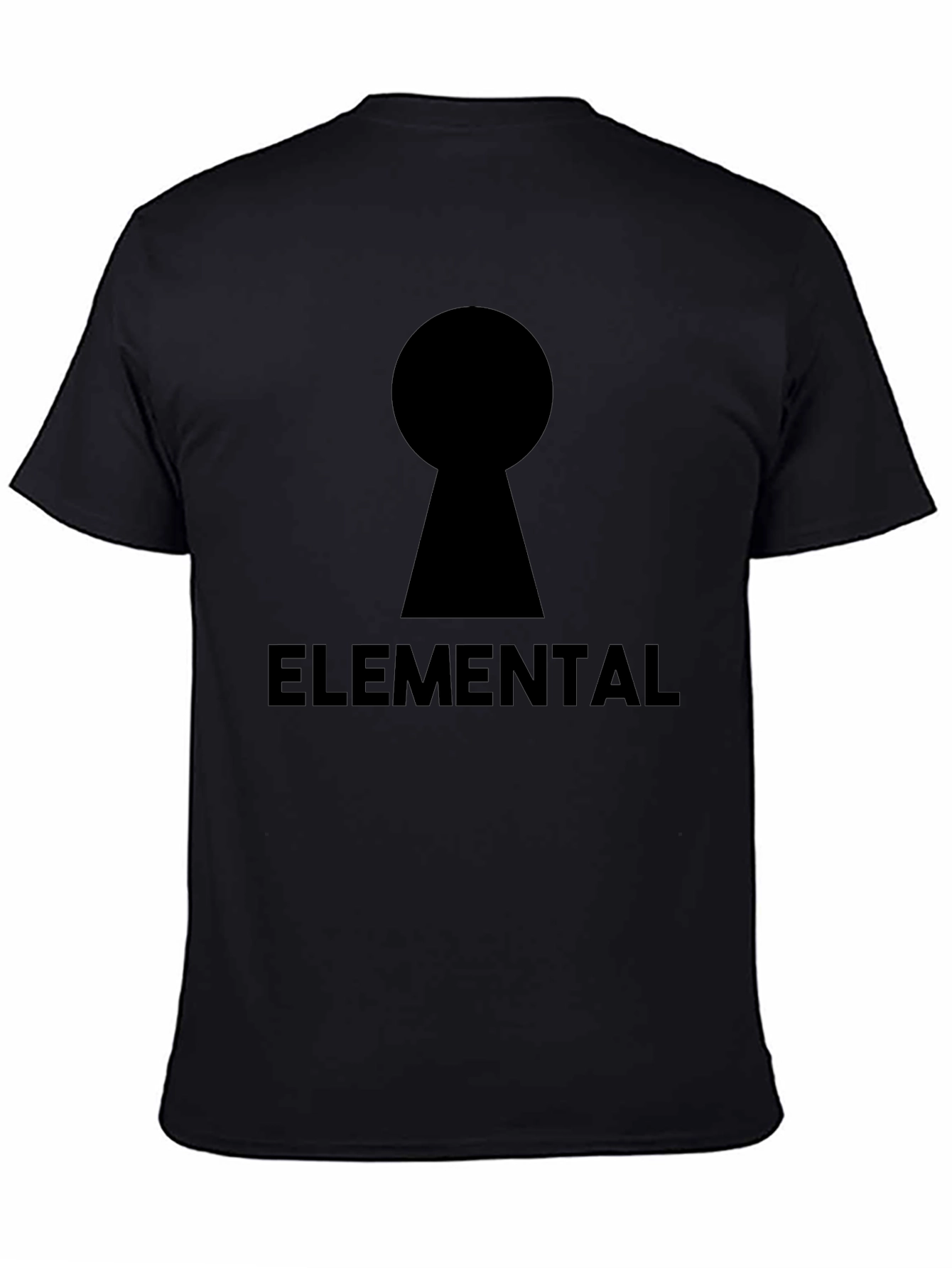 Black Elemental Keyhole Graphic Tee - Black Cotton T-Shirt view 4