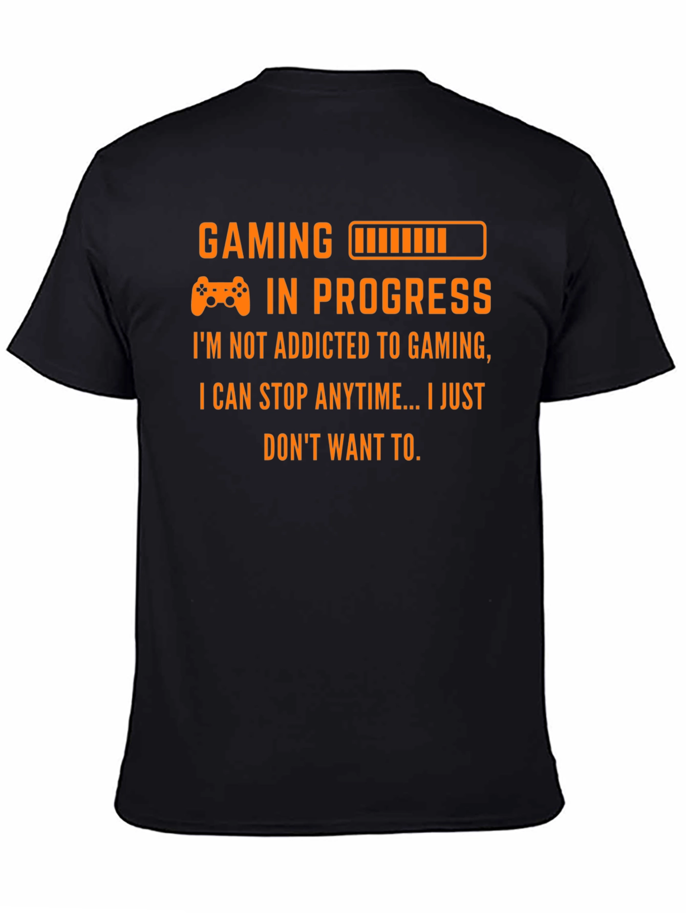 Black Gaming in Progress T-Shirt - Gamer Addict Tee view 4