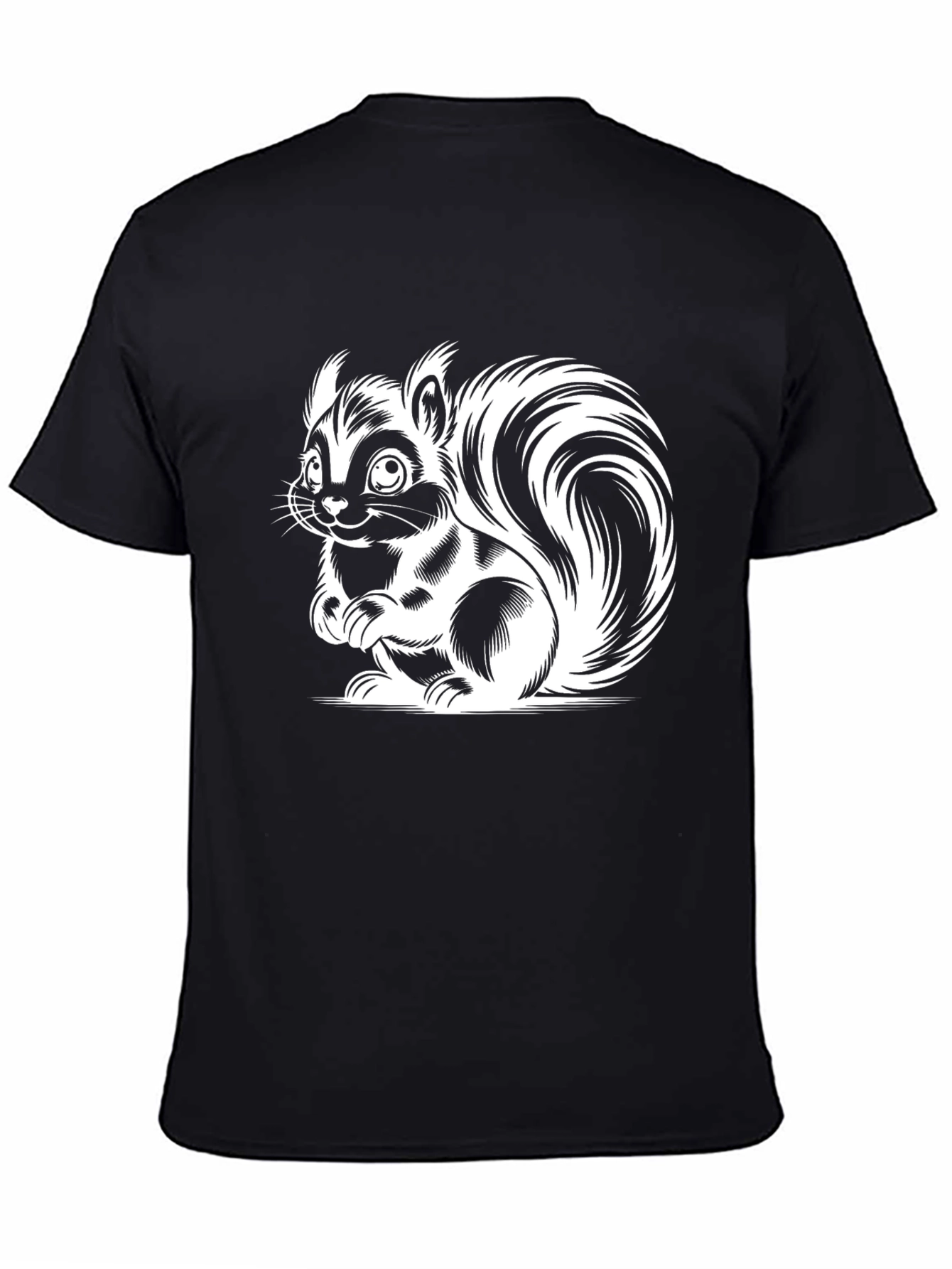 Black Squirrel Graphic Tee - Black Cotton T-Shirt view 4