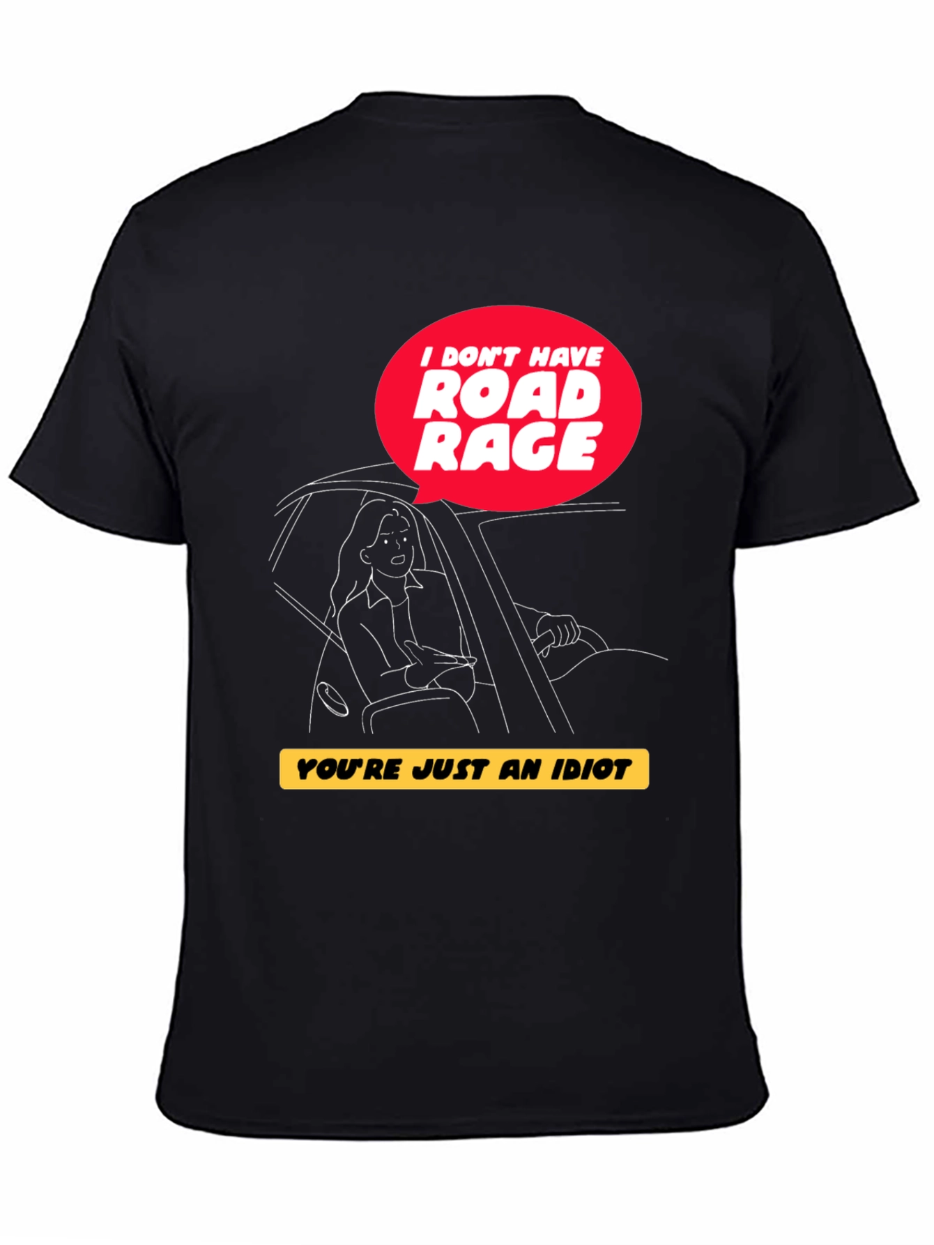 Black Road Rage Humor Graphic Tee view 4