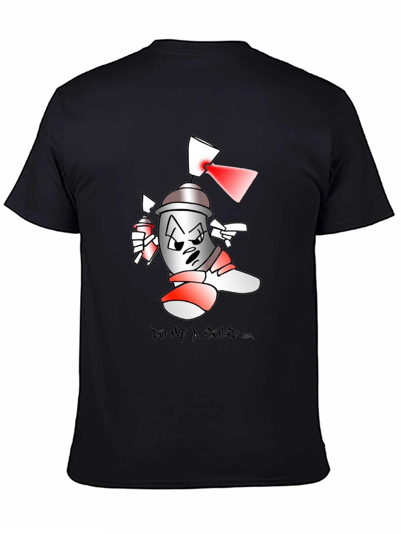 Black Spray Can Cartoon T-Shirt view 4