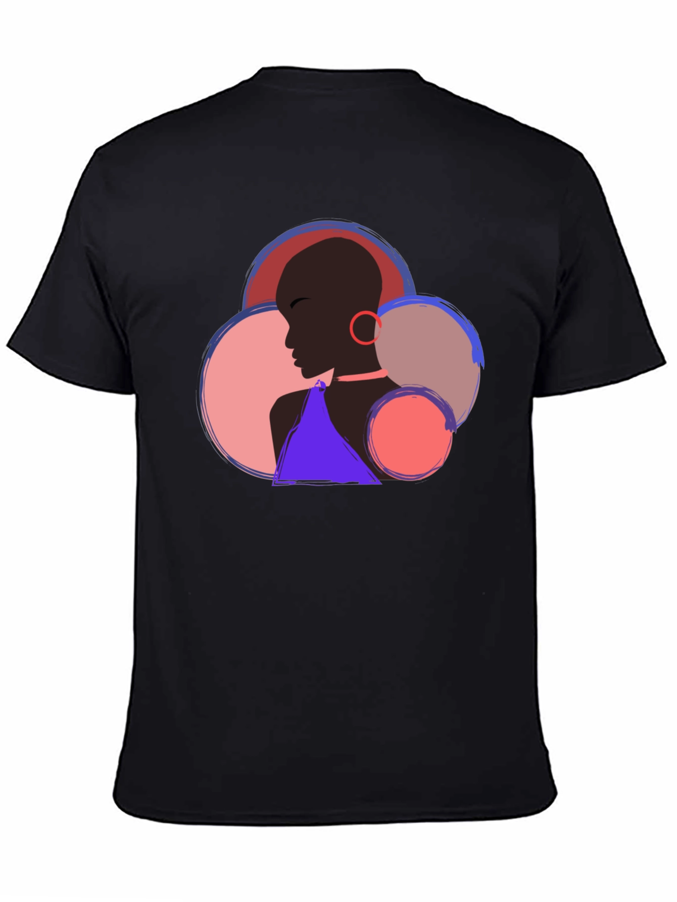 Black Abstract Woman Portrait Graphic T-Shirt view 4
