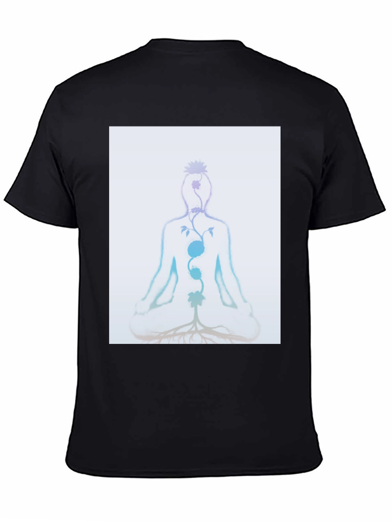 Chakra Meditation Tee - Spiritual Black T-Shirt - 4