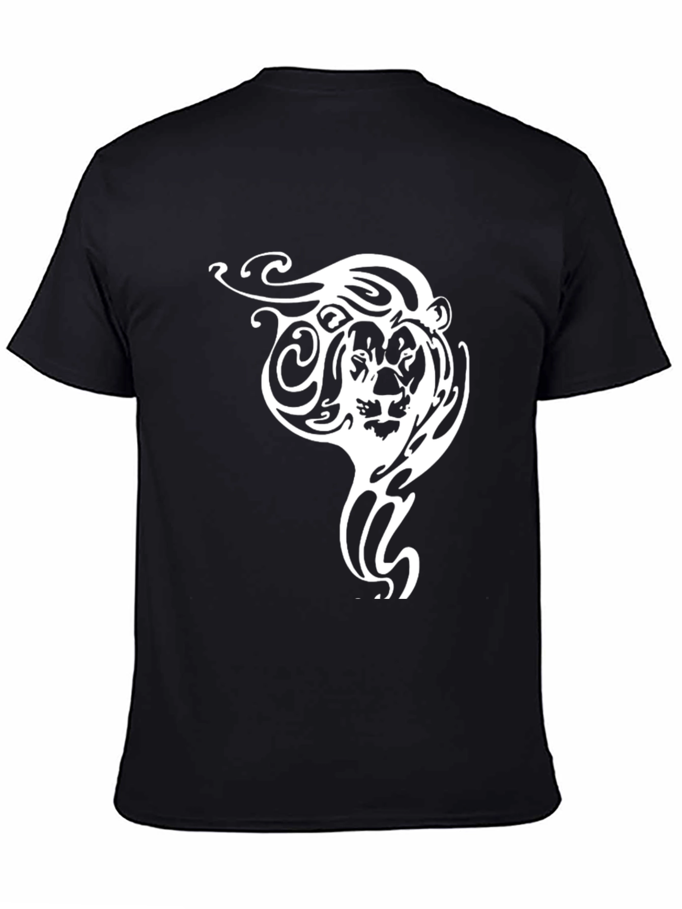 Black Lion Tribal Graphic Tee - Black view 4