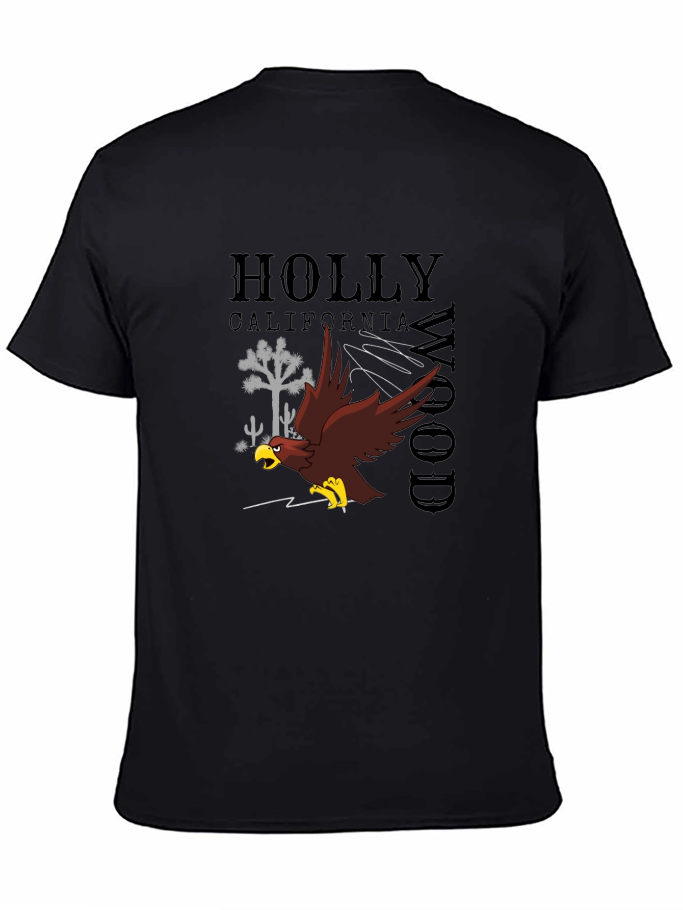 Black Hollywood California Graphic Tee view 4