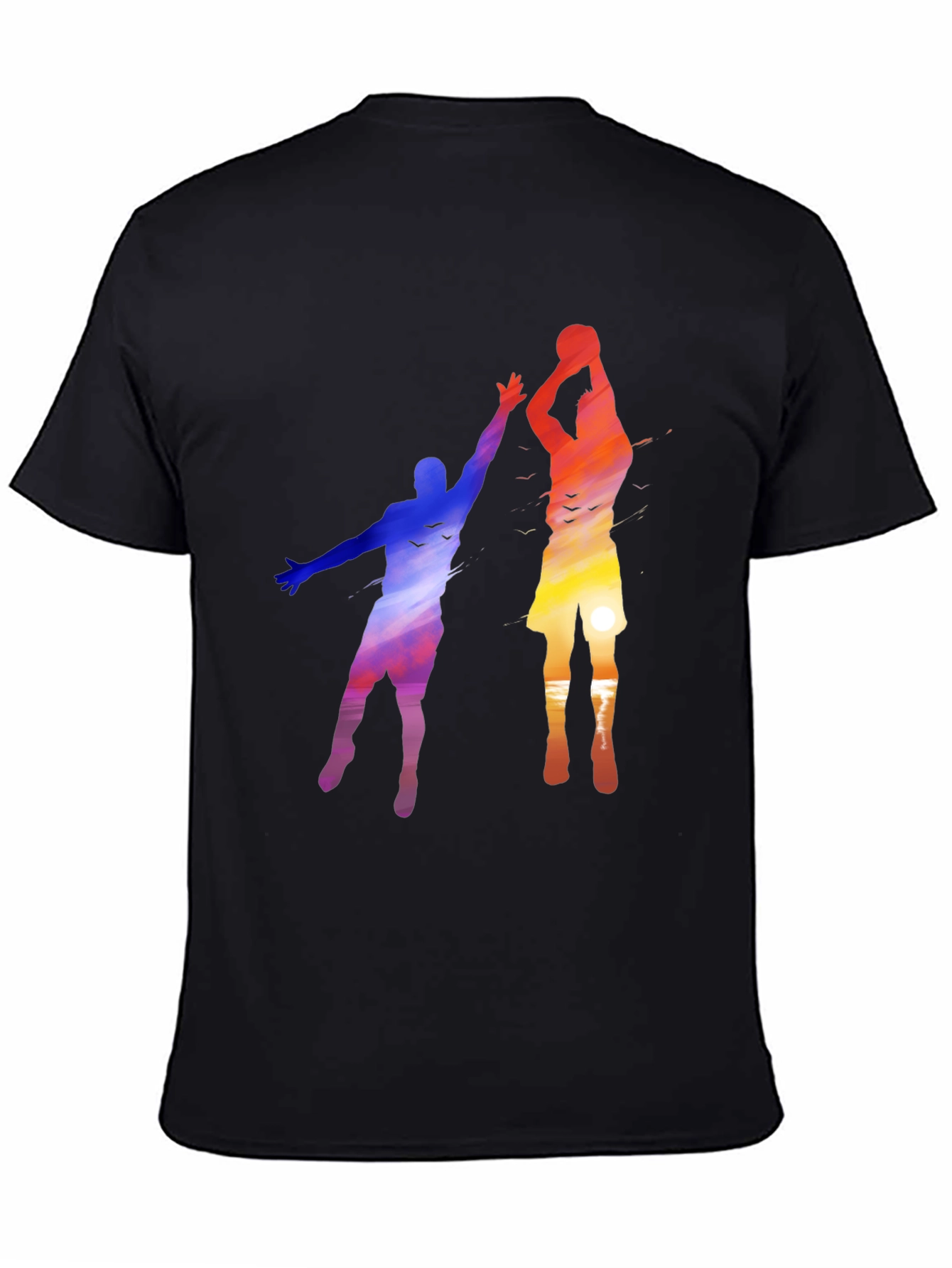 Black Sunset Basketball Graphic Tee view 4