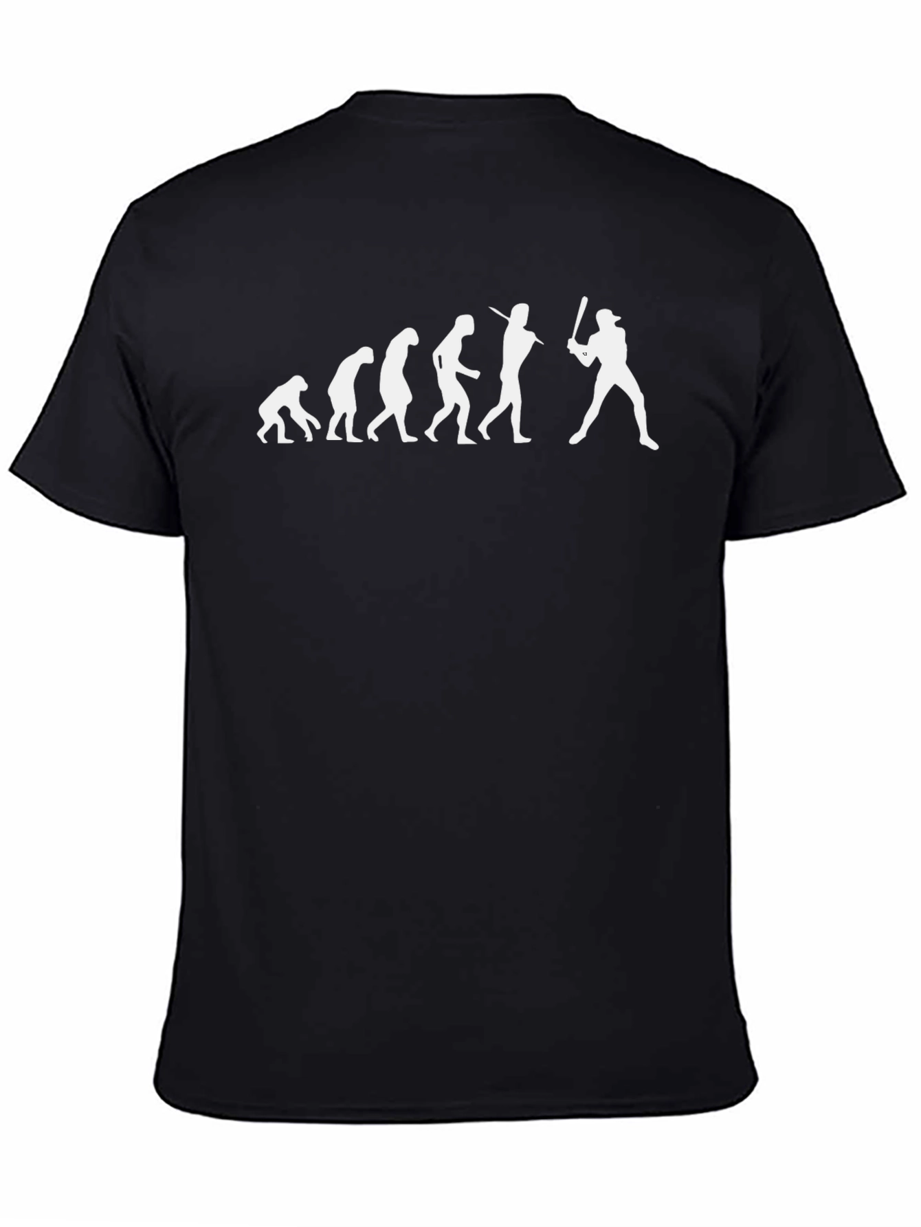 Black Evolution of Baseball T-Shirt - Funny Graphic Tee view 4