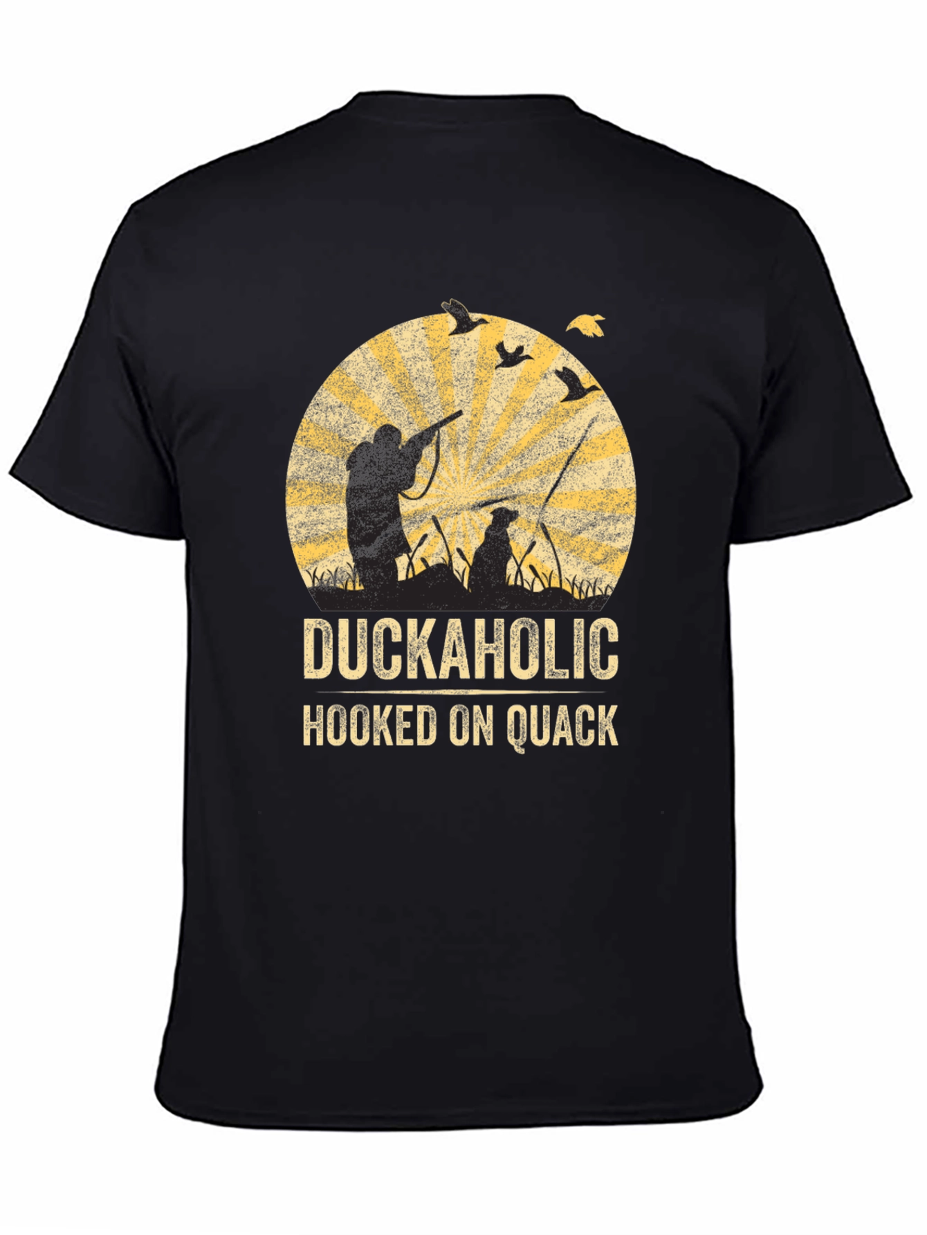 Black Duckaholic Hunting Graphic T-Shirt view 4