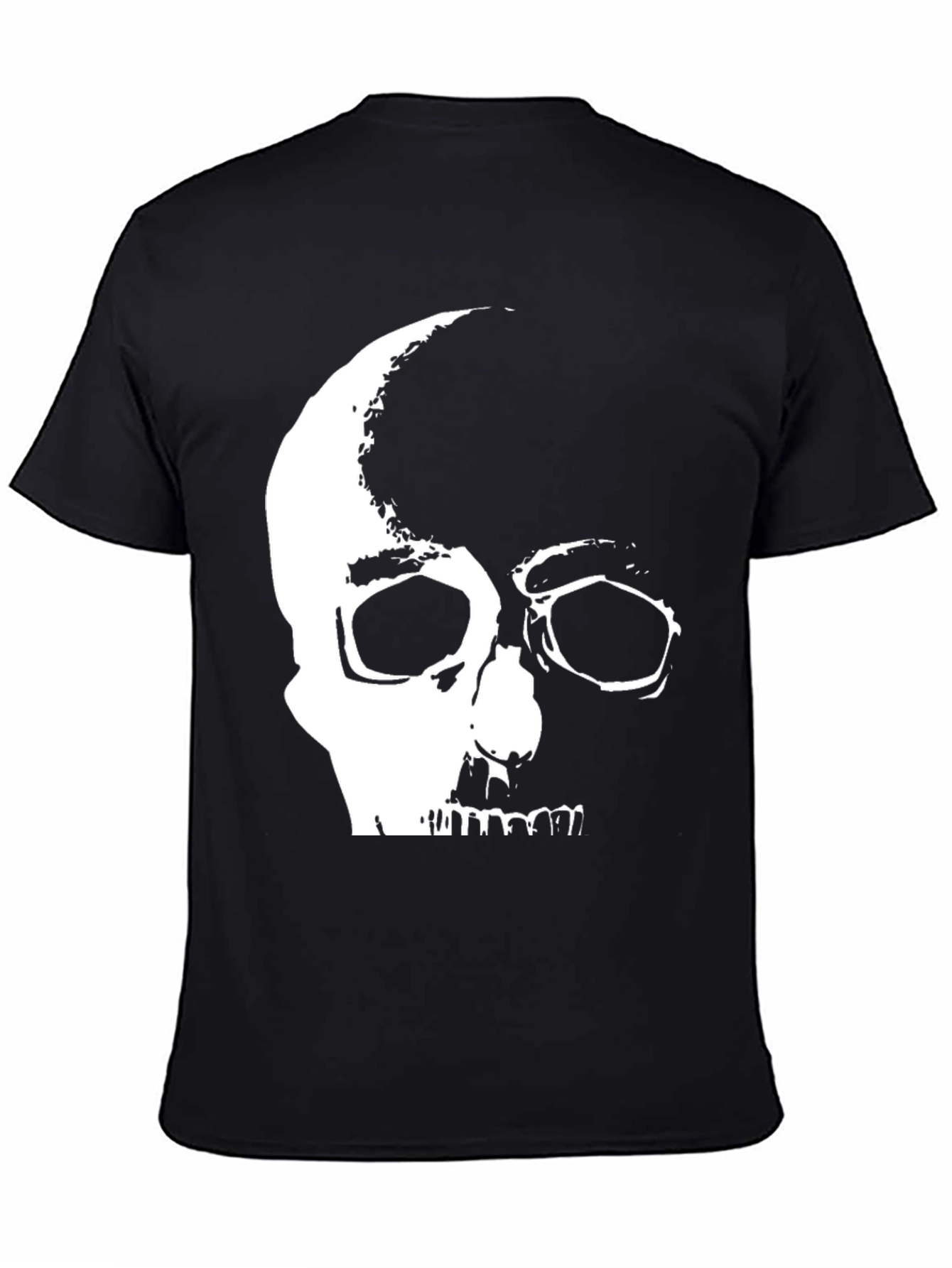 Black Skull Graphic Print Black T-Shirt view 4