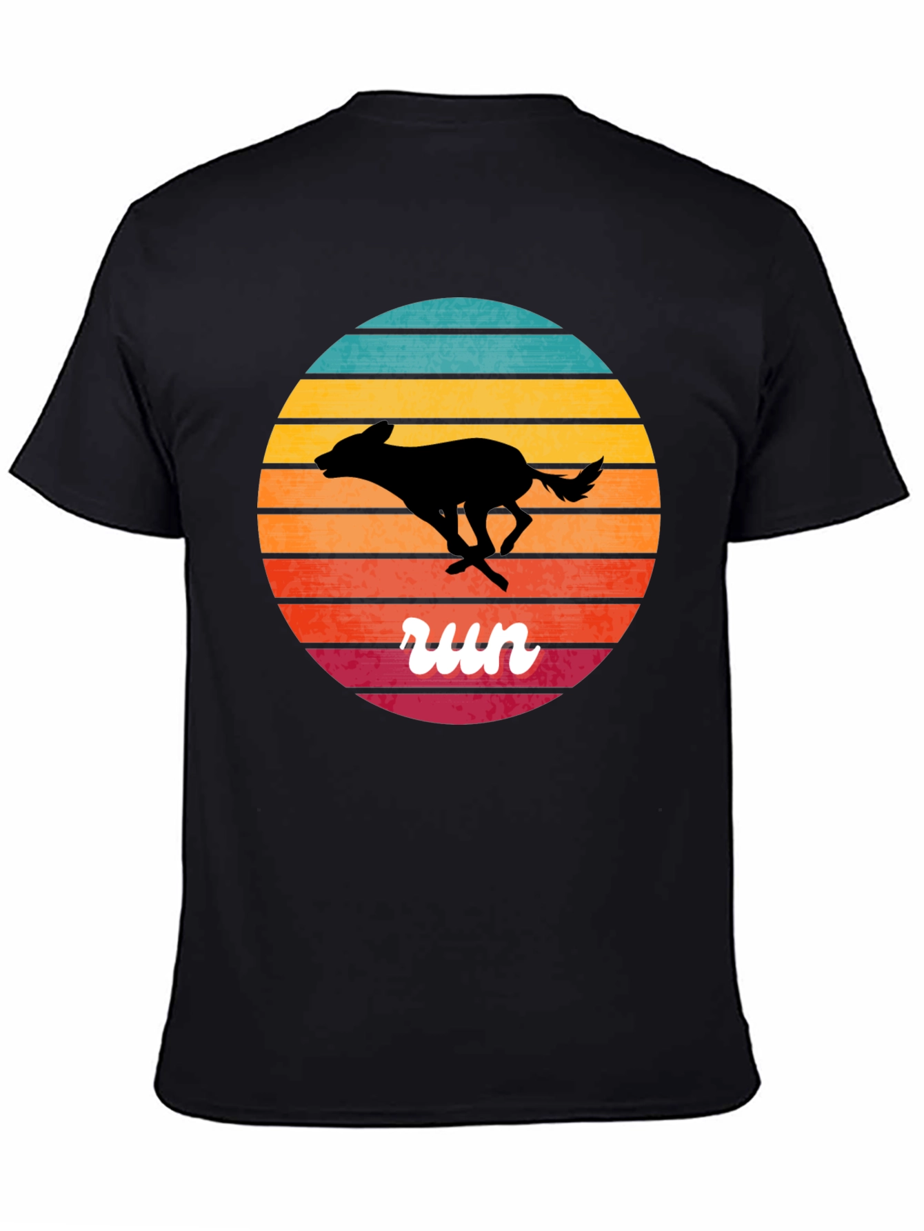 Black Retro Running Dog T-Shirt view 4