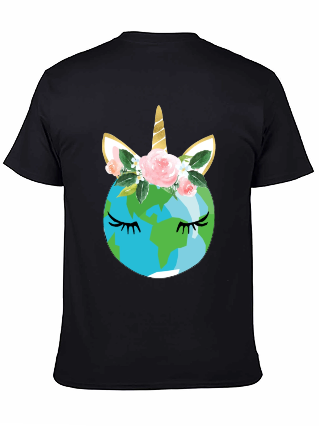Earth Unicorn Graphic Tee - Black Unisex T-Shirt - 4