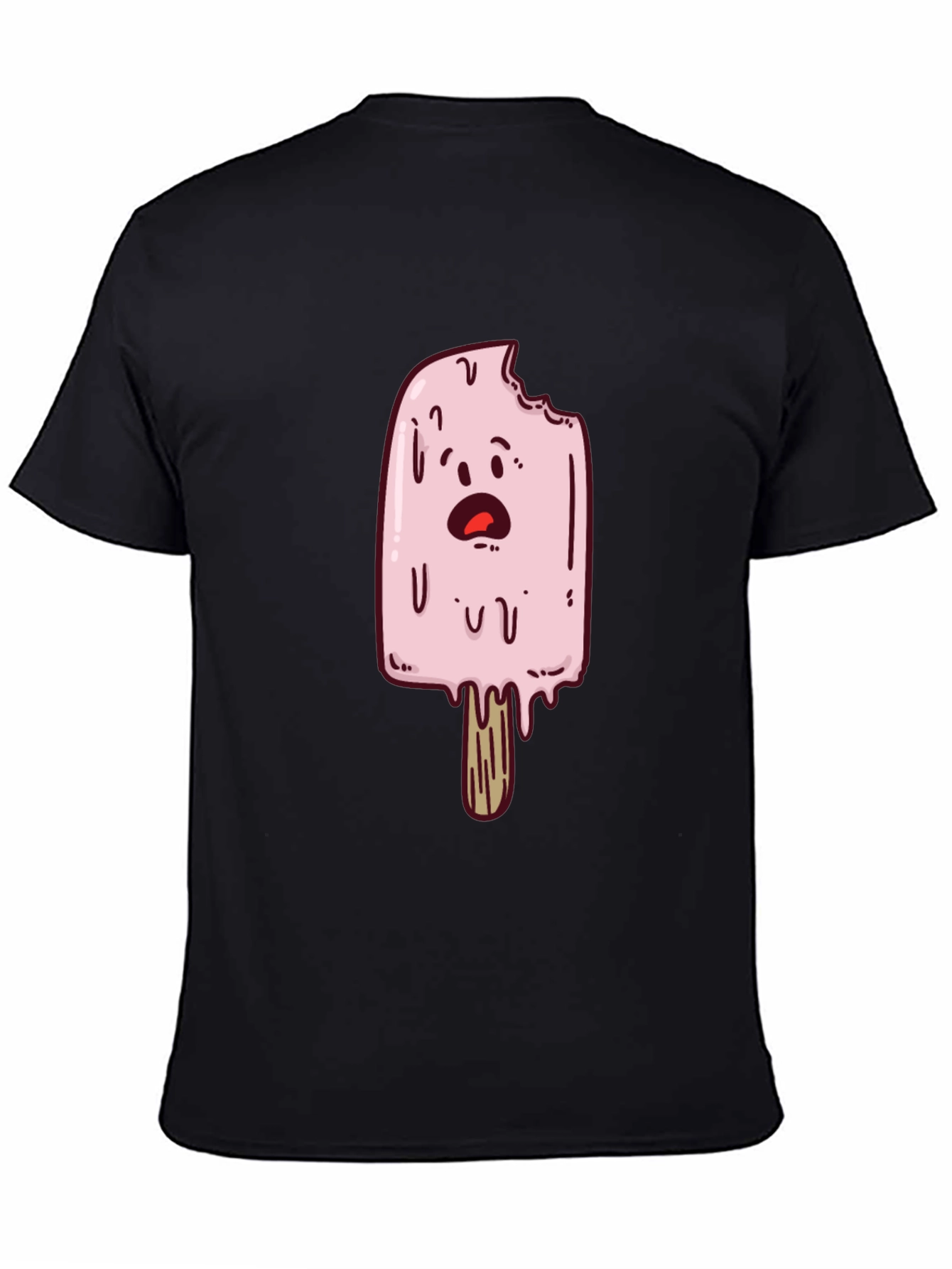 Black Funny Ice Cream T-Shirt - Cartoon Graphic Tee view 4