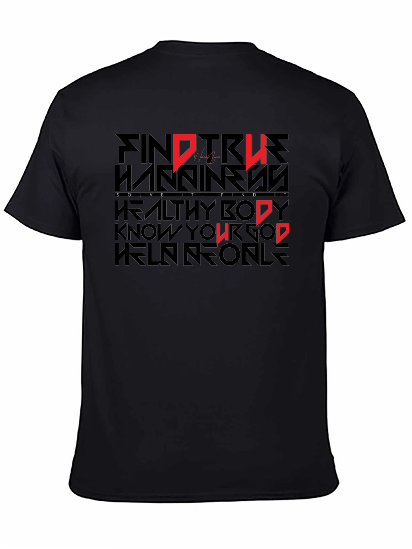 Black Motivational Graphic Print T-Shirt view 4