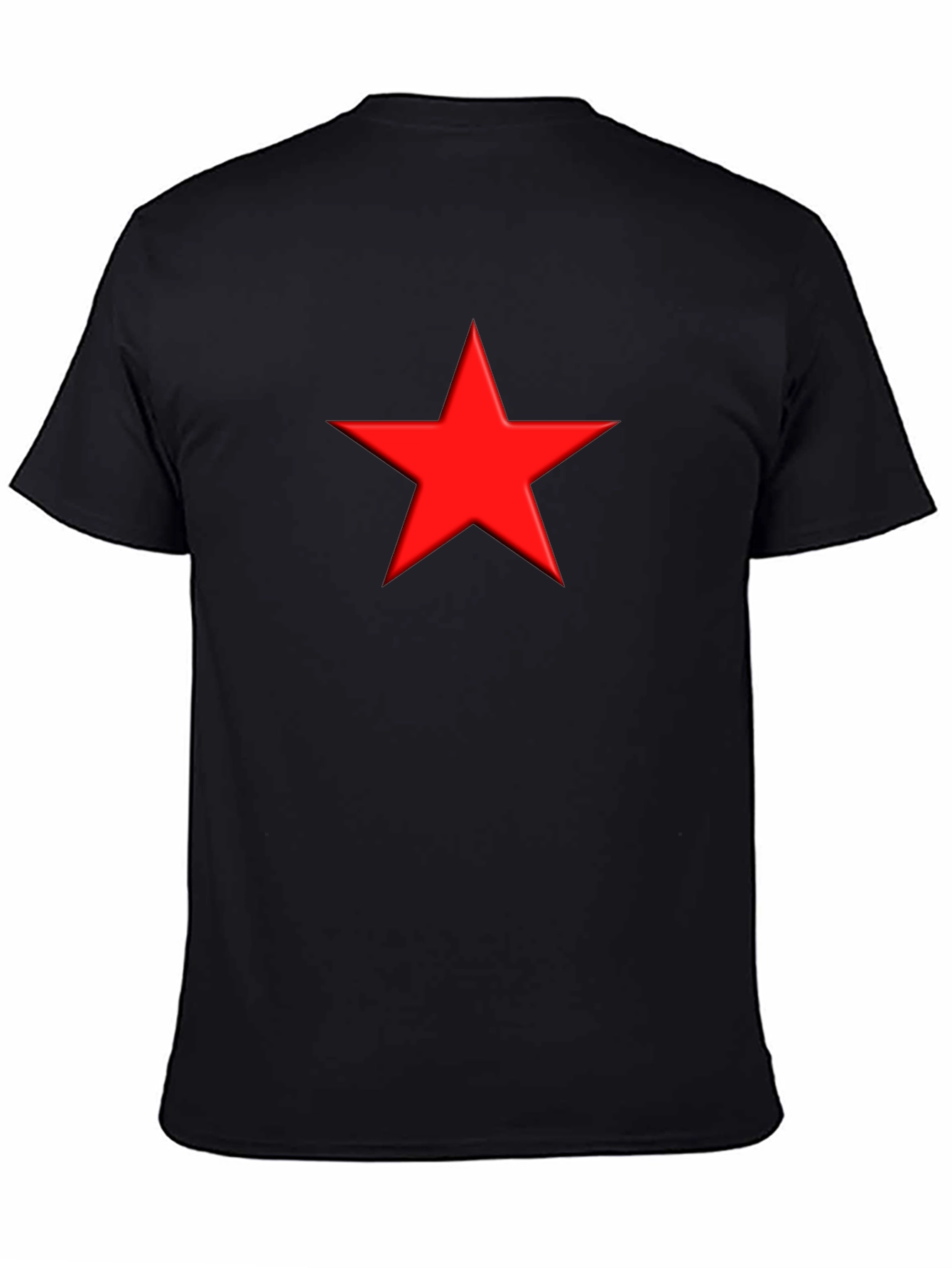 Black Red Star Graphic Black T-Shirt view 4