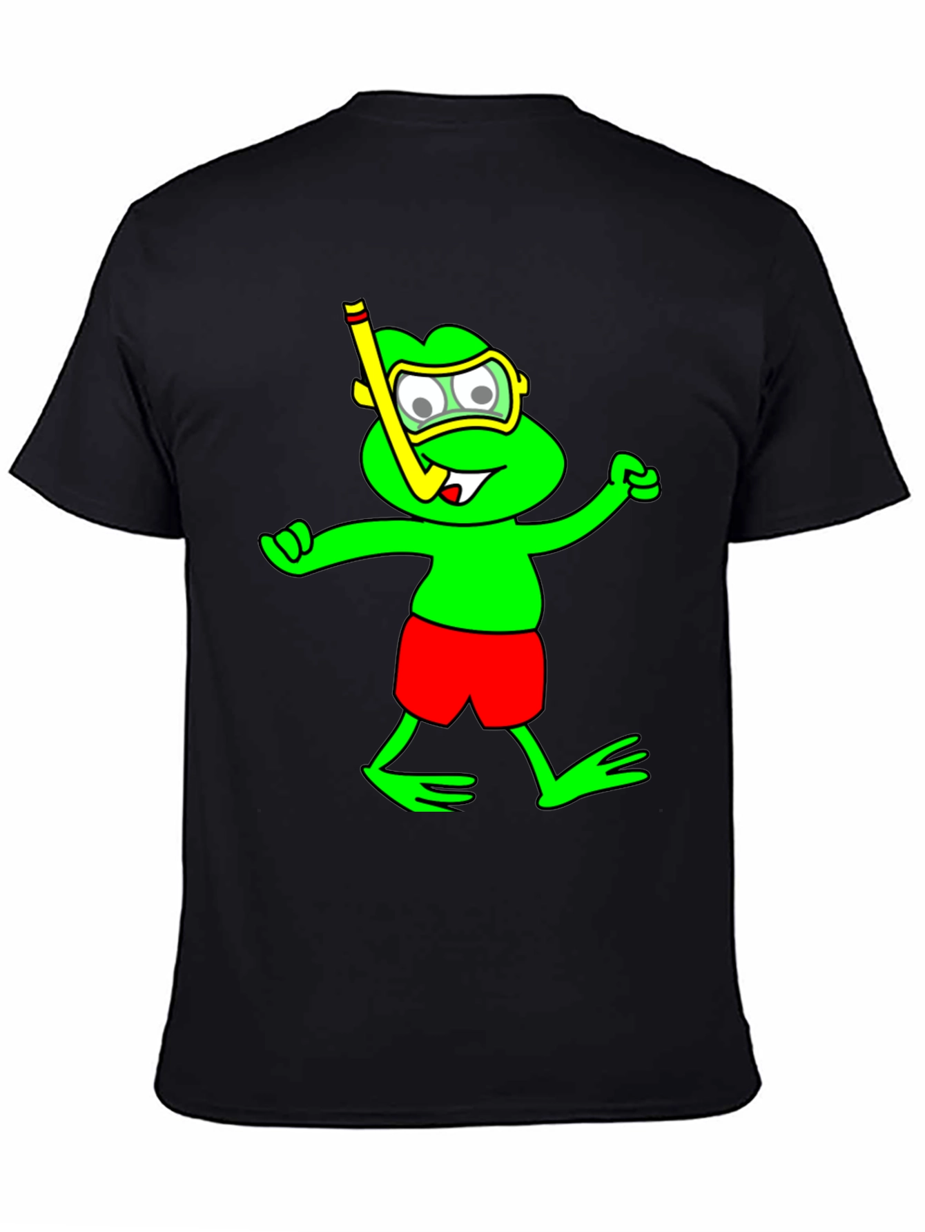 Black Frog Snorkel T-Shirt - Funny Summer Tee view 4