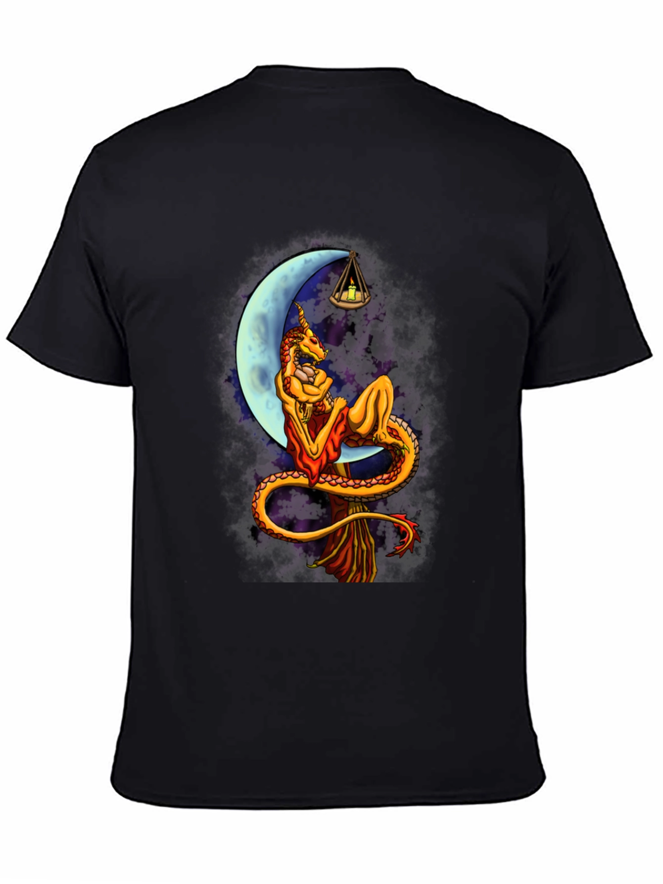 Black Dragon Moon Black T-Shirt view 4
