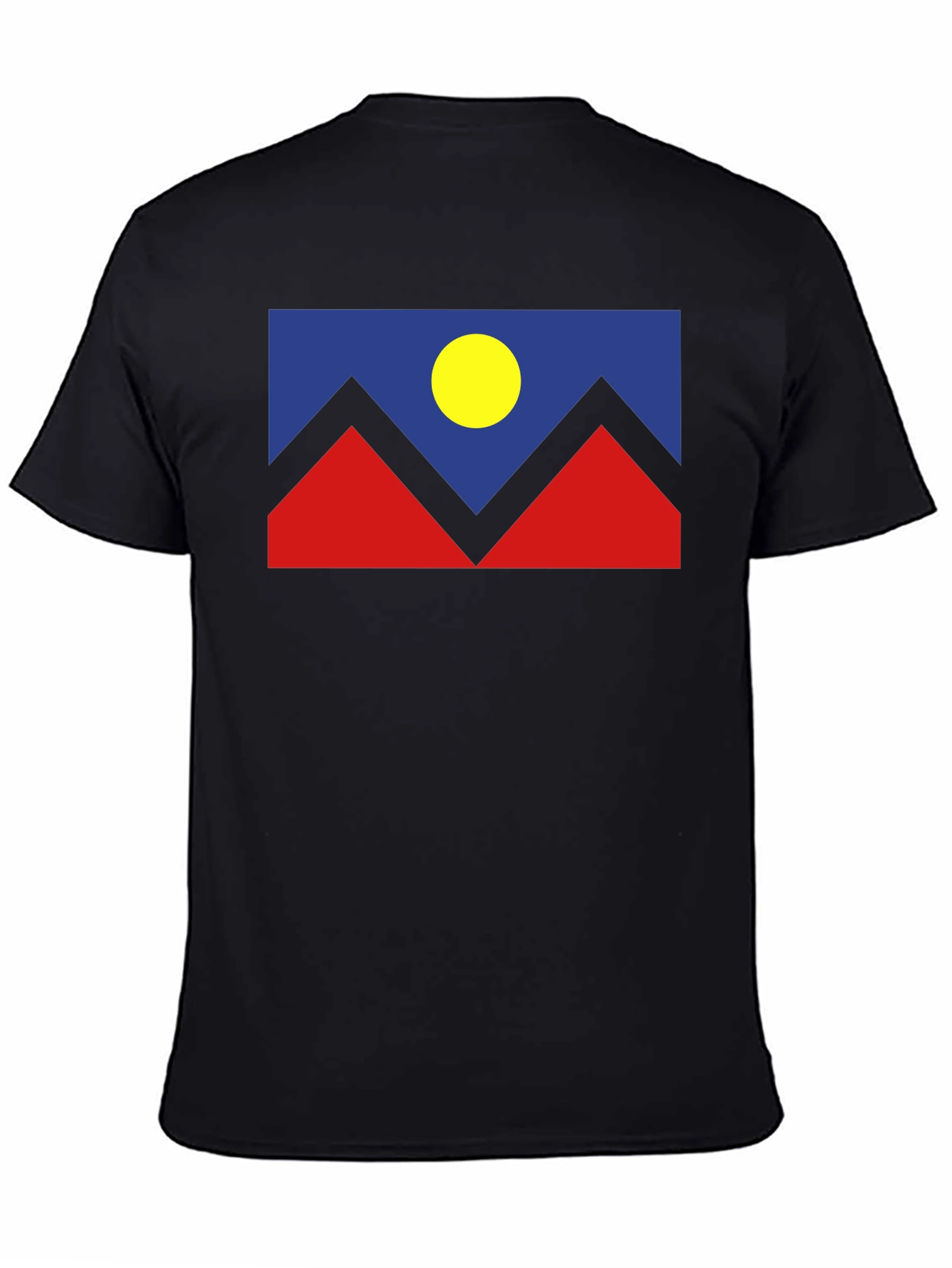 Black Abstract Mountain Graphic T-Shirt view 4