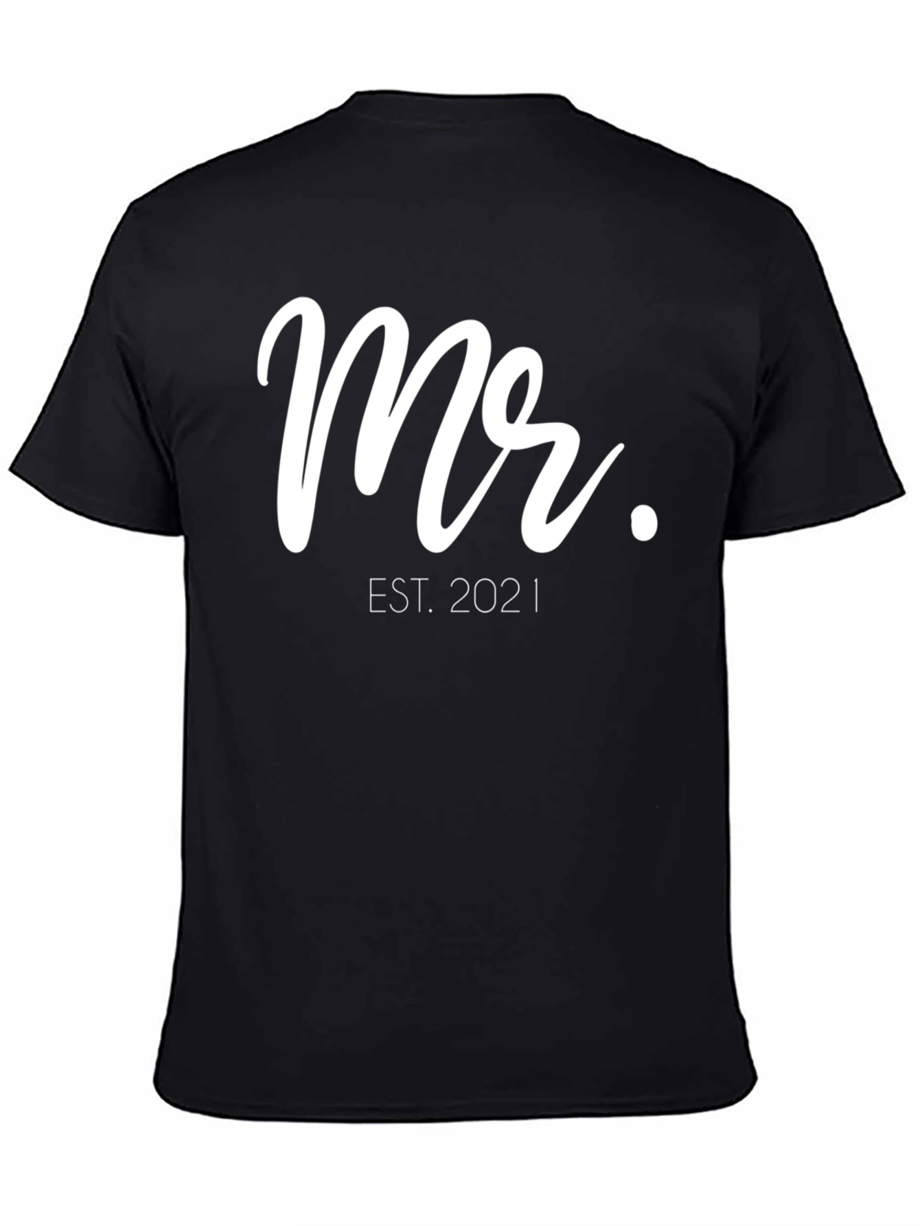 Black Mr. Est. 2021 Black T-Shirt for Men view 4