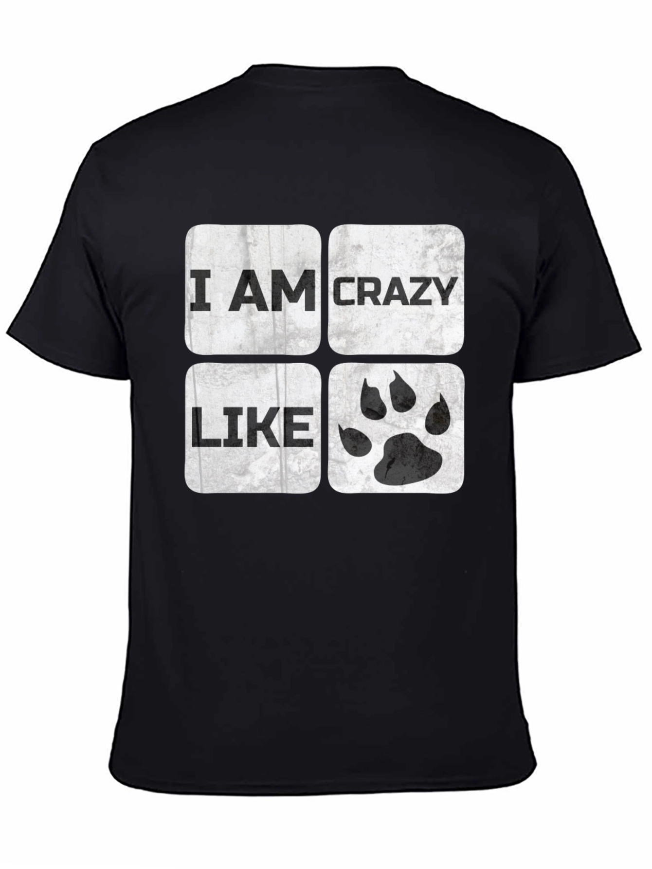 Black Crazy Like T-Shirt | Funny Animal Paw Tee view 4