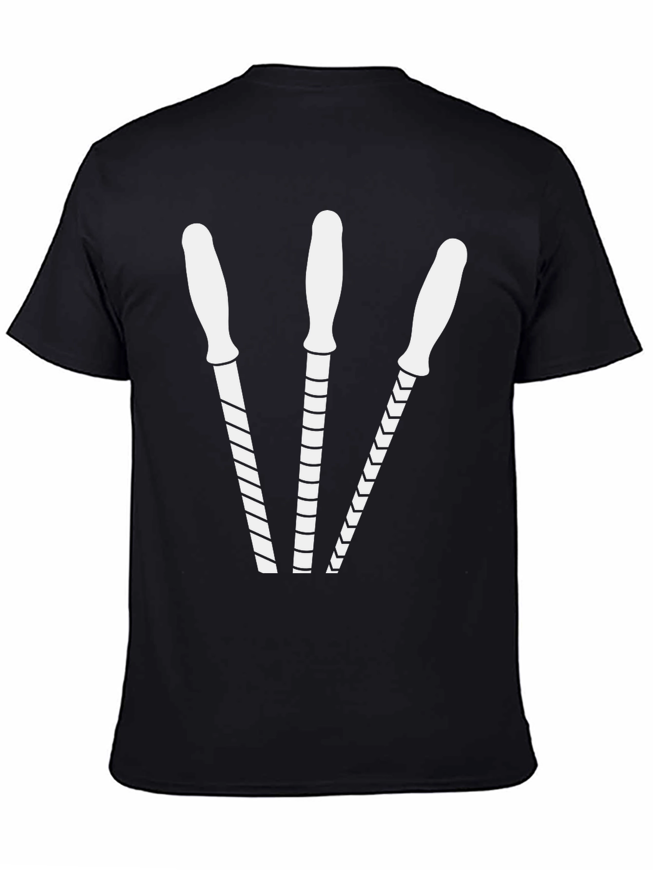 Black Graphic T-Shirt with File Tool Design view 4