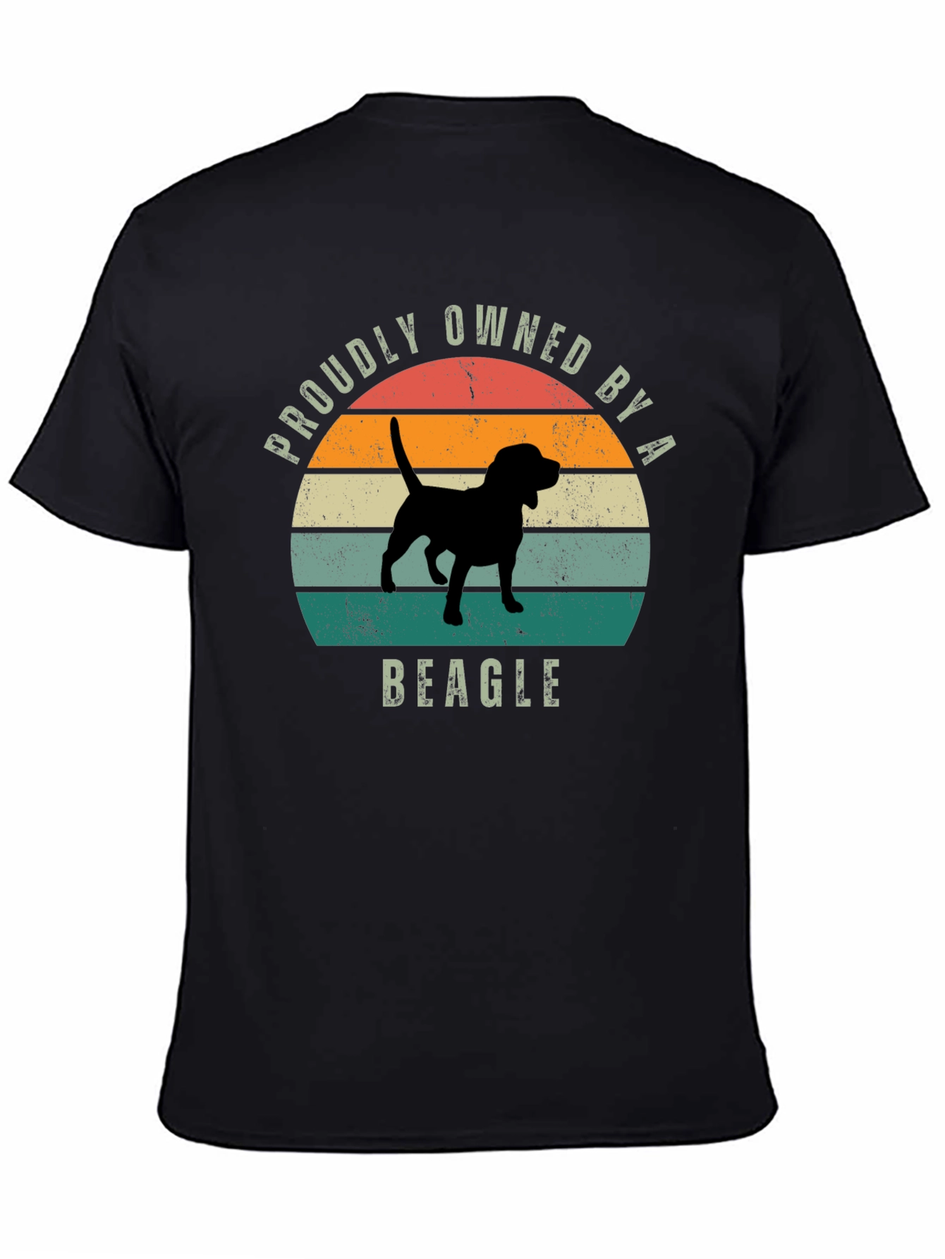 Black Proudly Owned by a Beagle T-Shirt view 4