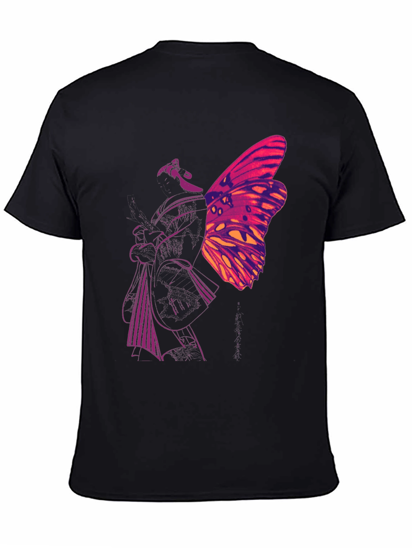 Black Butterfly Graphic Black T-Shirt view 4