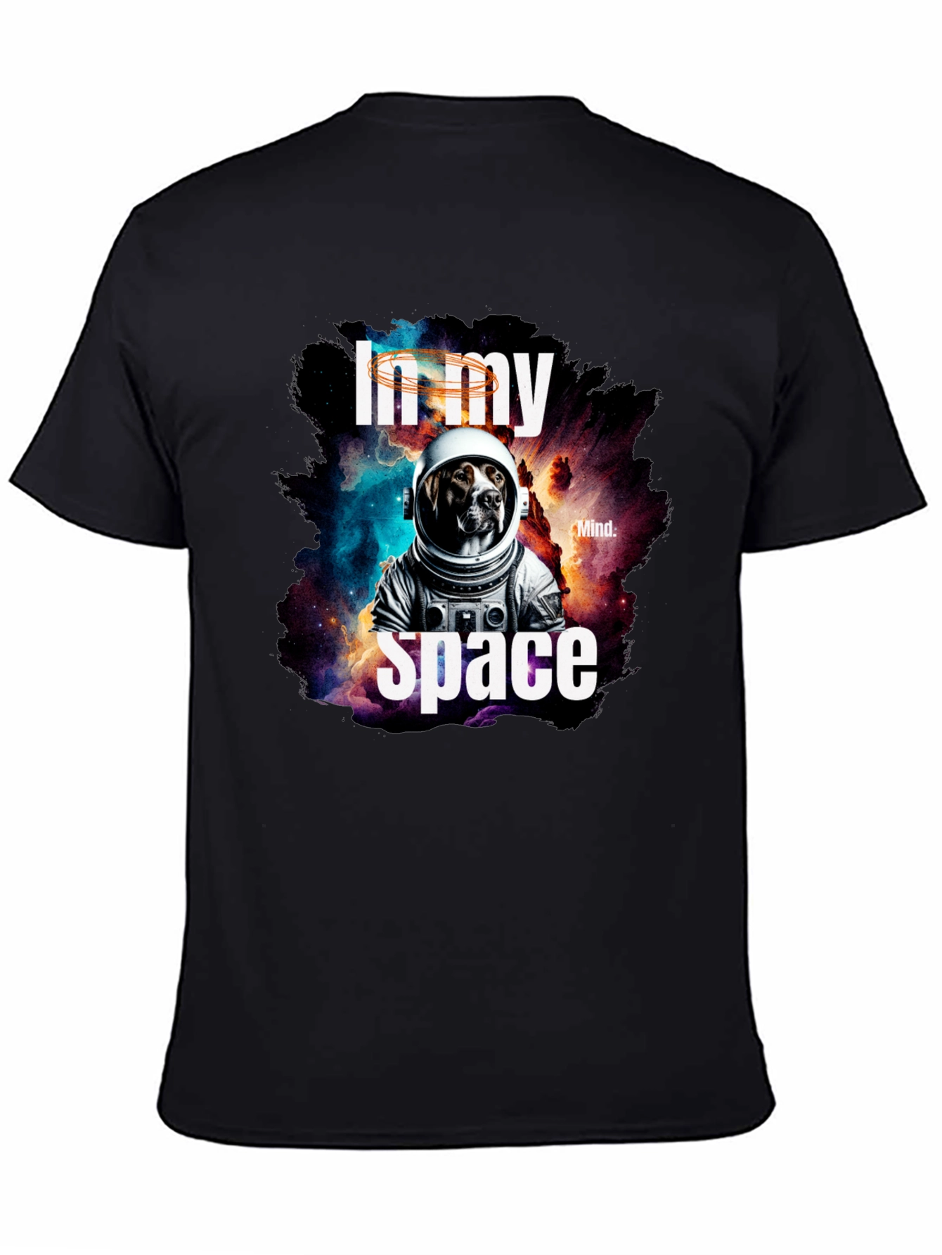 Black In My Space Dog Astronaut Graphic Tee view 4