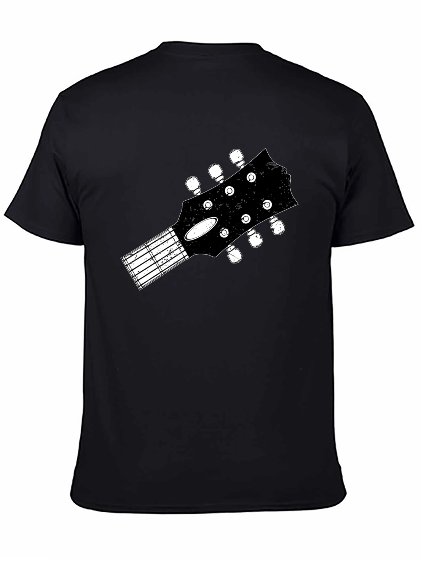 Black Guitar Headstock Graphic Tee - Black view 4