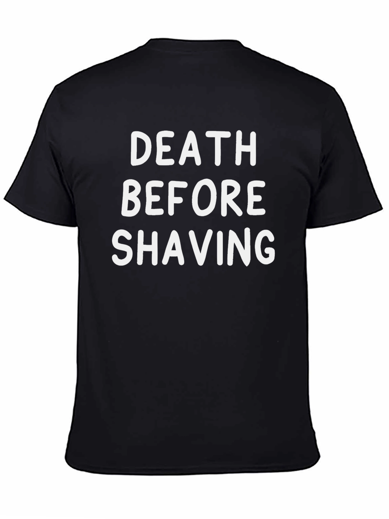 Black Death Before Shaving Graphic Tee - Black Crewneck T-Shirt view 4