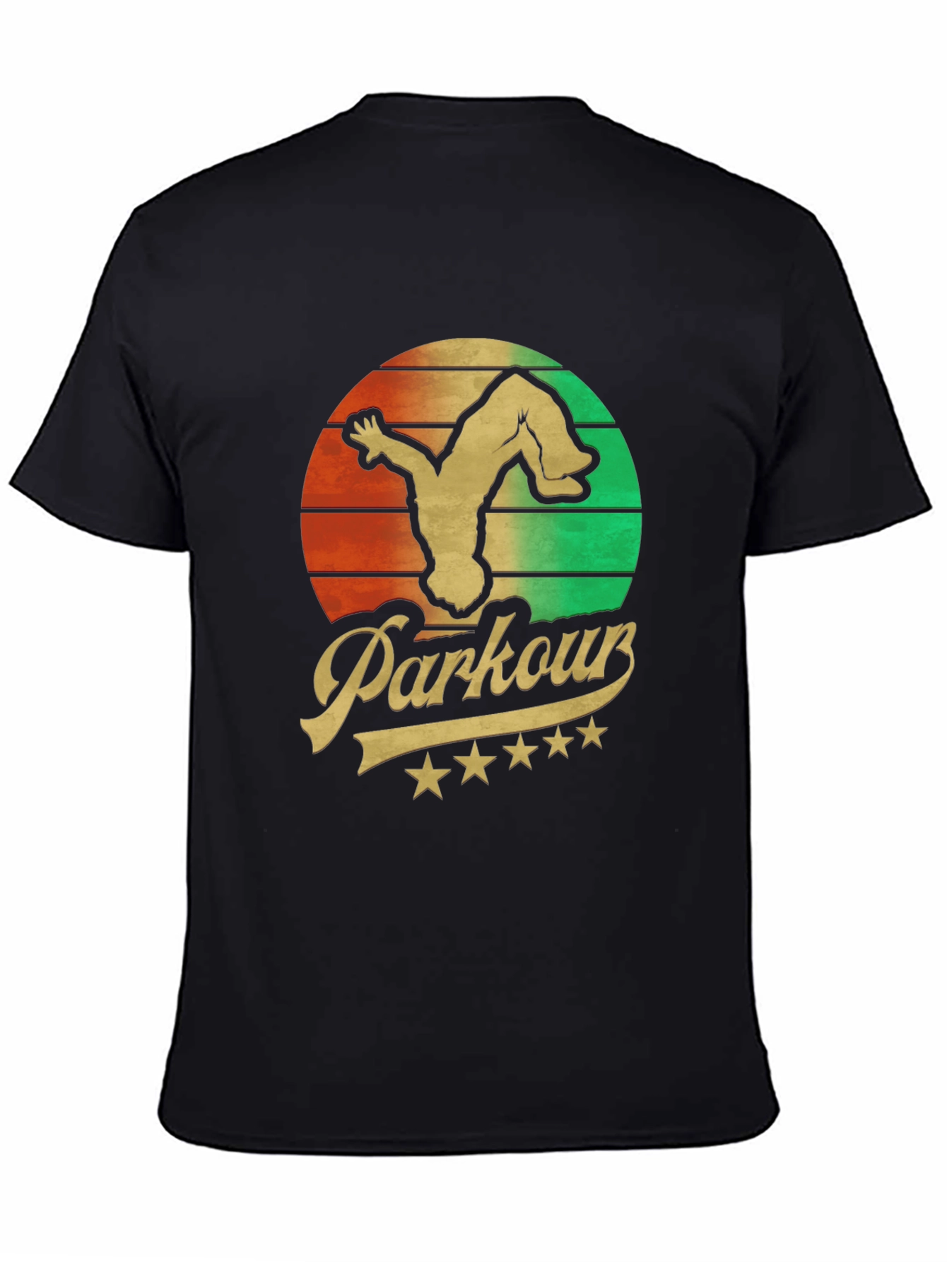 Black Parkour Retro T-Shirt - Urban Acrobatics Tee view 4