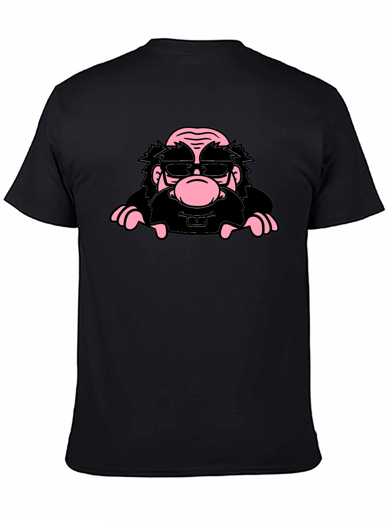 Black Cartoon Character Graphic Print Black T-Shirt view 4