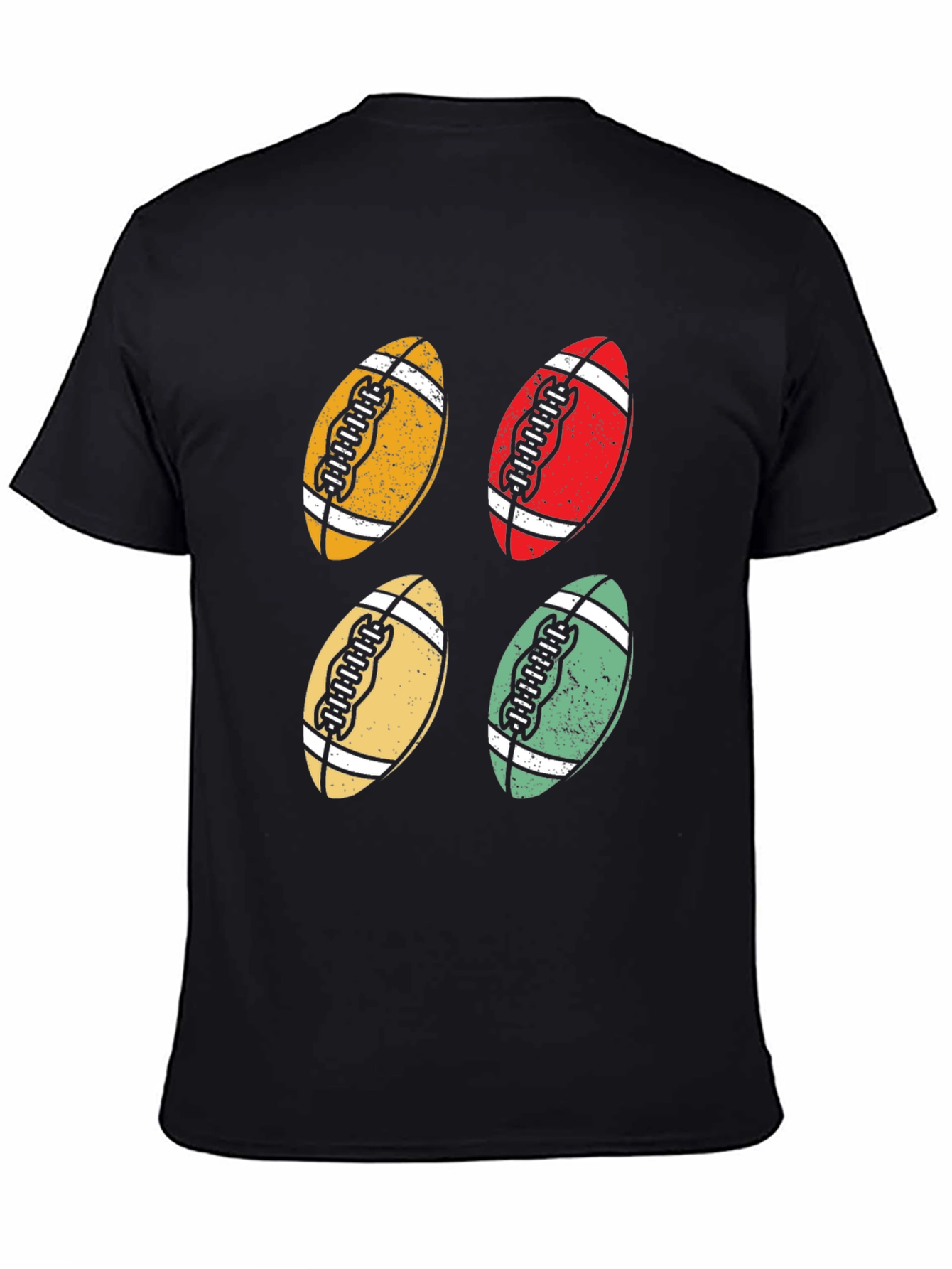 Black Retro Football Graphic Tee - Casual Style view 4