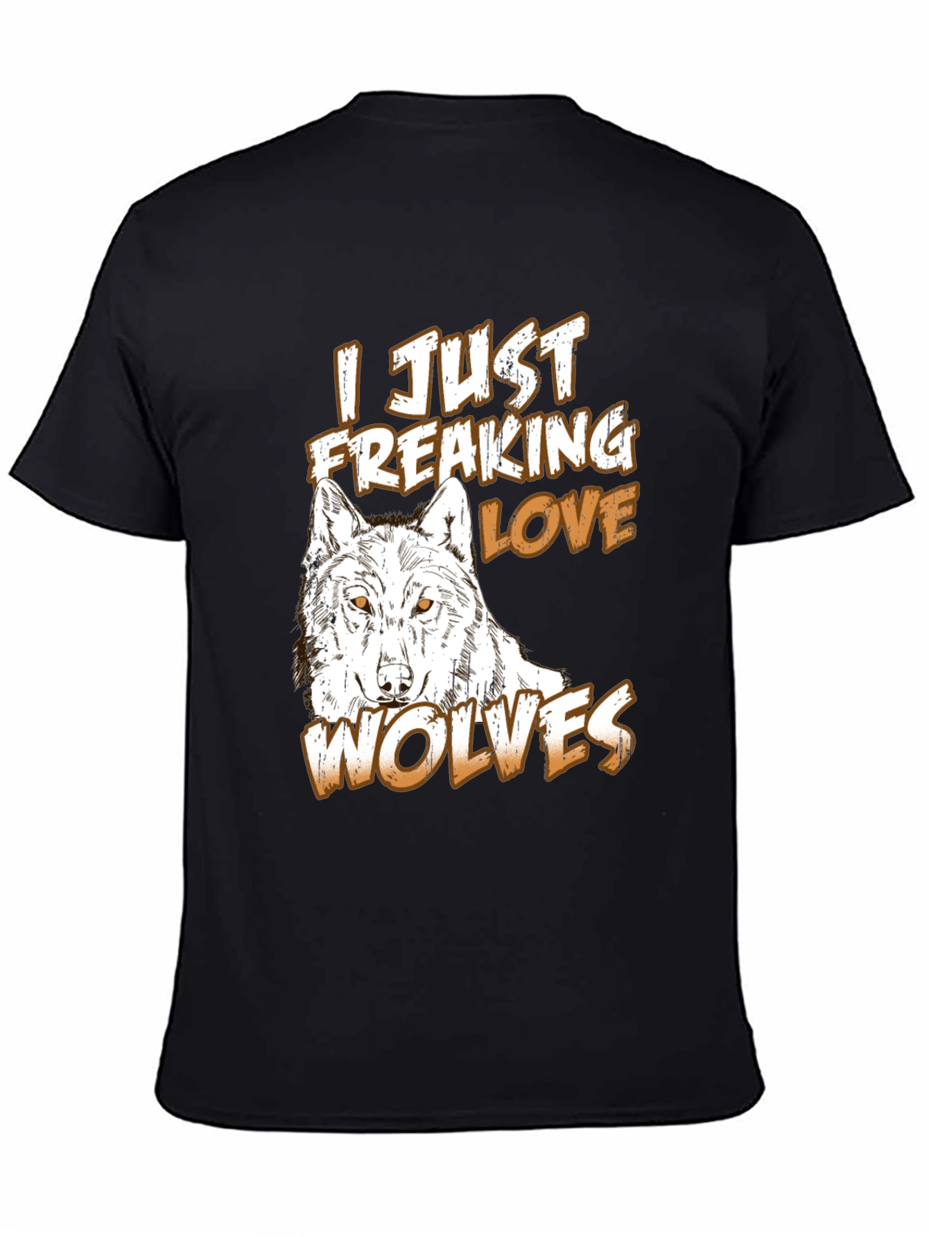 Black Wolf Lover T-Shirt - Black Graphic Tee view 4
