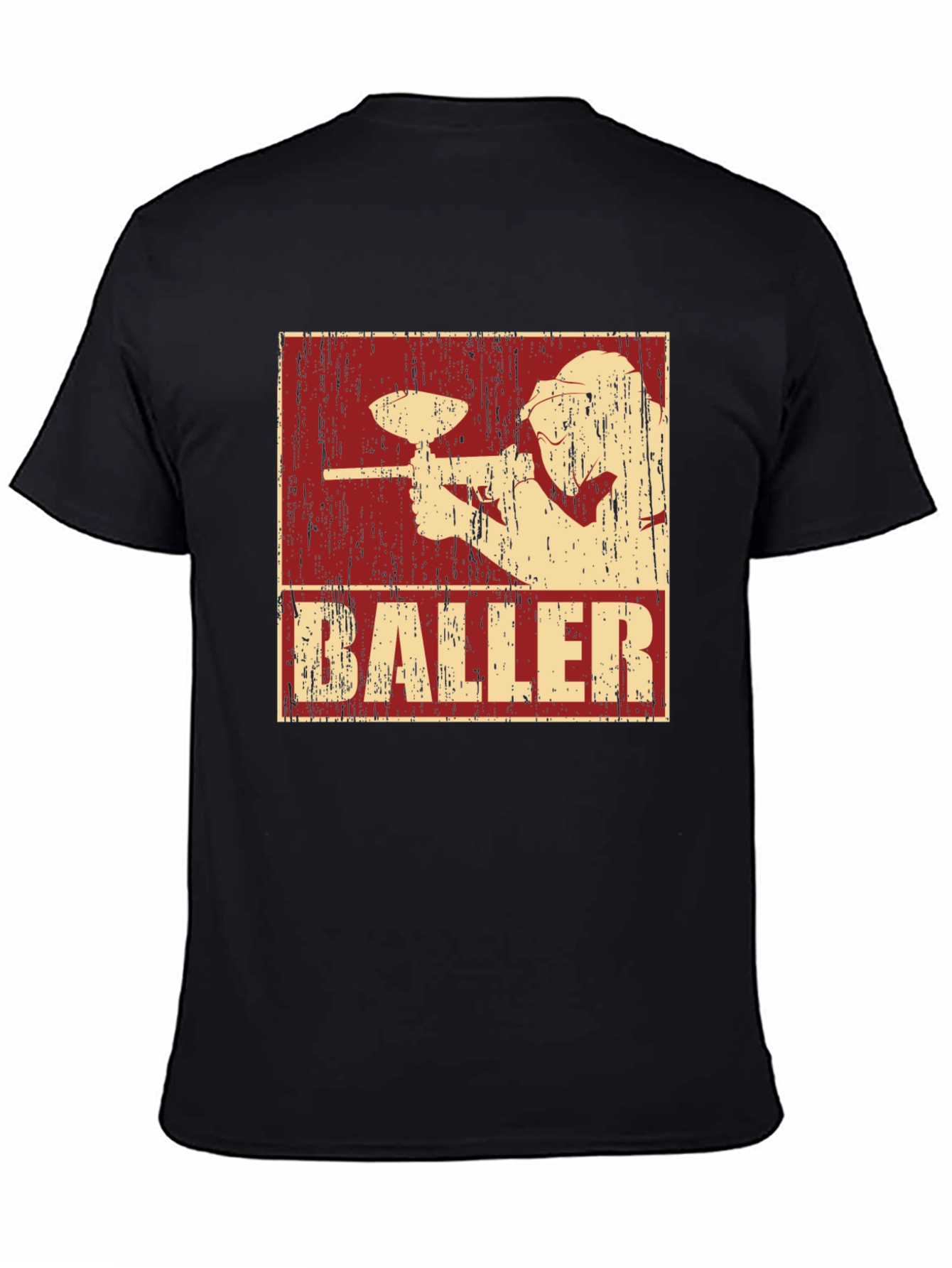 Black Baller Paintball T-Shirt - Black Cotton Graphic Tee view 4