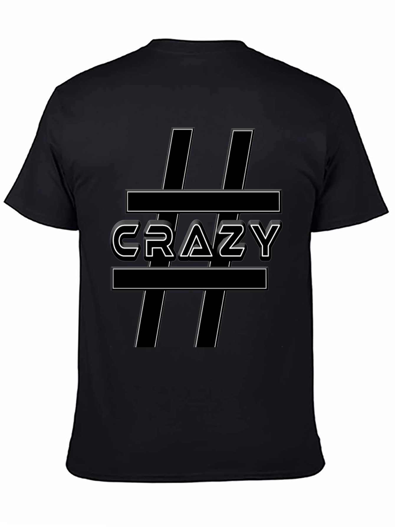 Black Crazy Graphic T-Shirt - Edgy Style view 4