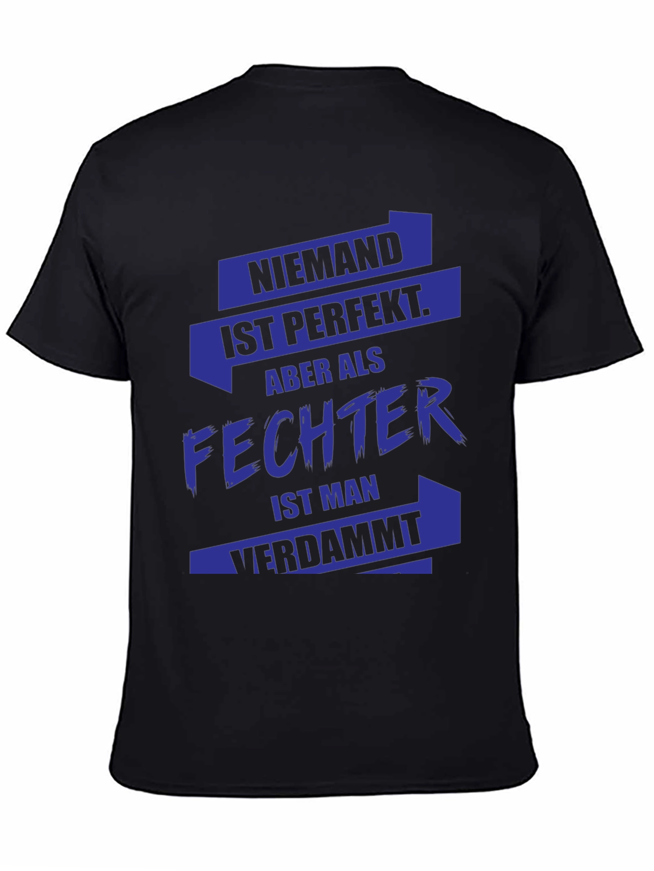 Black Funny Fencer T-Shirt - German Text view 4