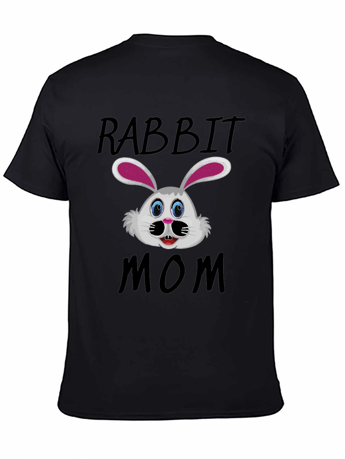 Black Rabbit Mom Graphic T-Shirt - Cute Bunny Design view 4