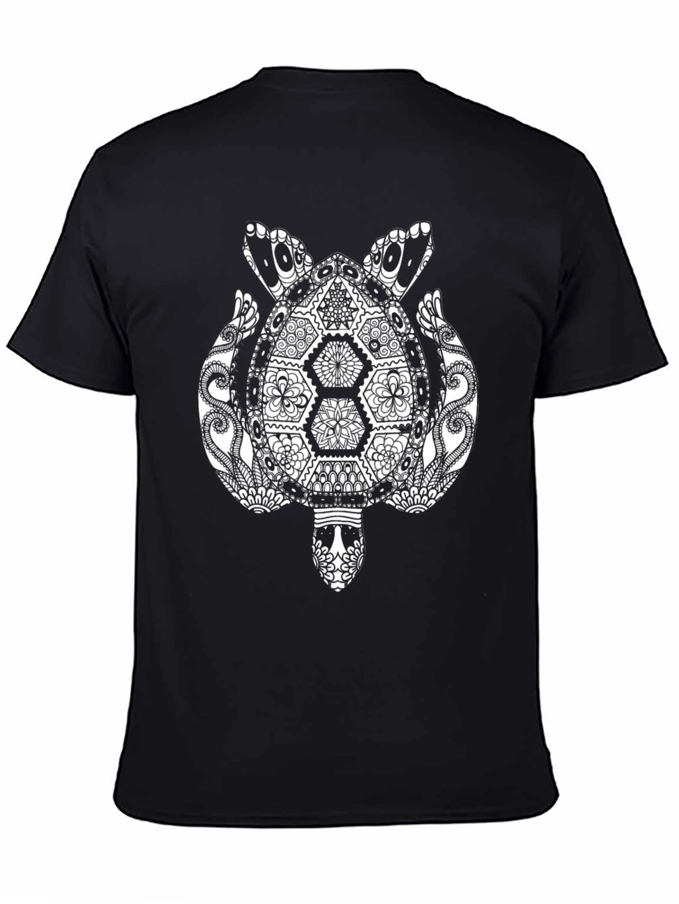 Black Turtle Mandala Graphic Tee view 4